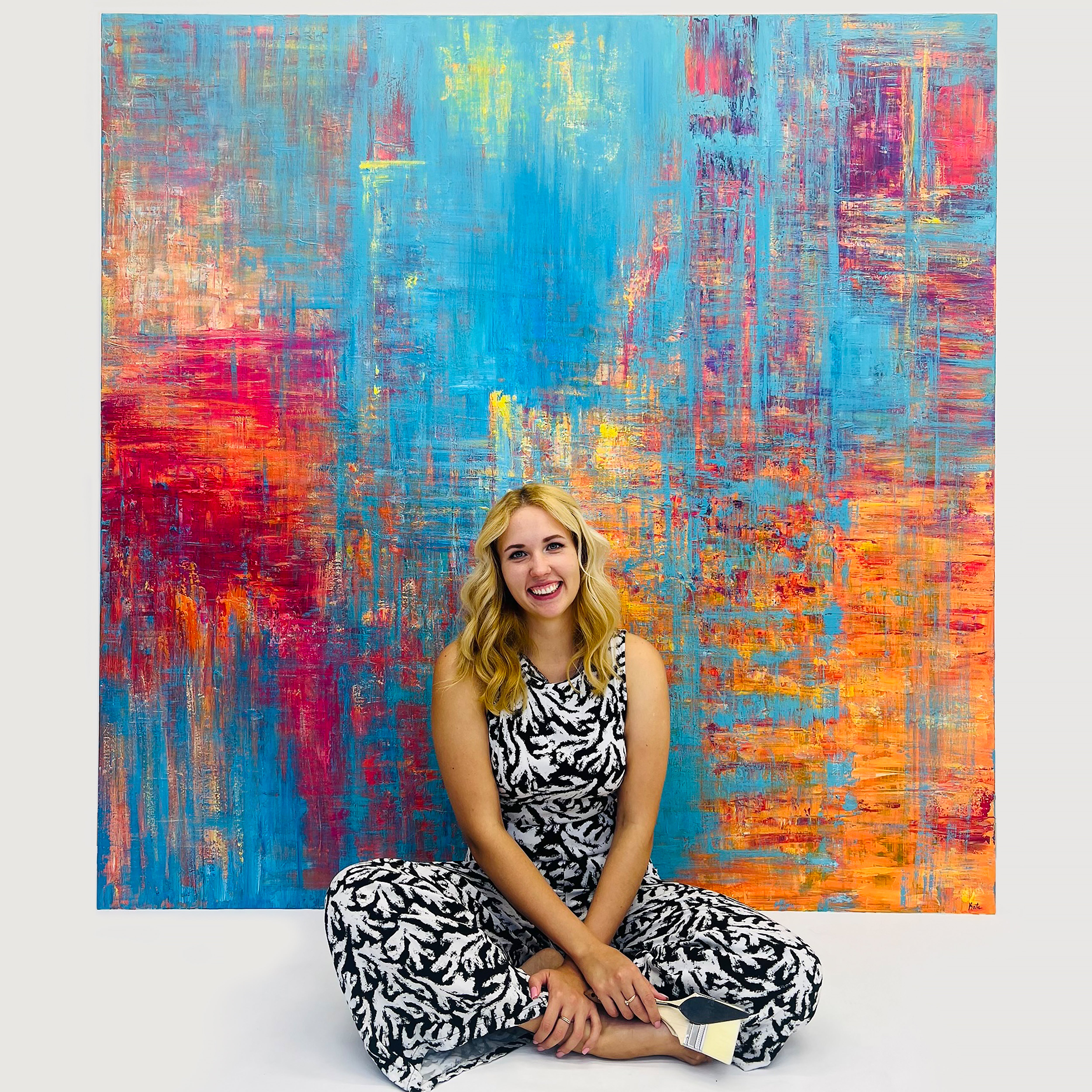 Textured abstract painting RIOT OF COLORS