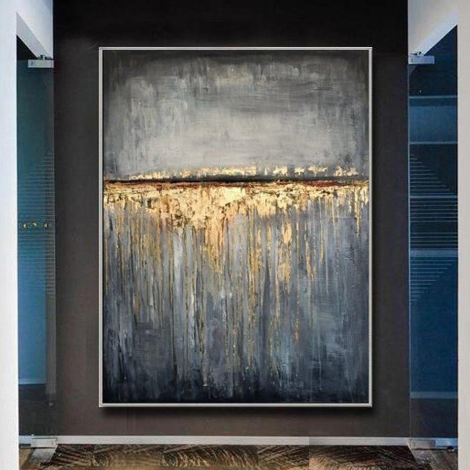 Large Minimalist Abstract Painting Grey Abstract Painting 