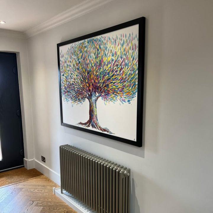 Impasto art painting acrylic TREE OF HAPPINESS