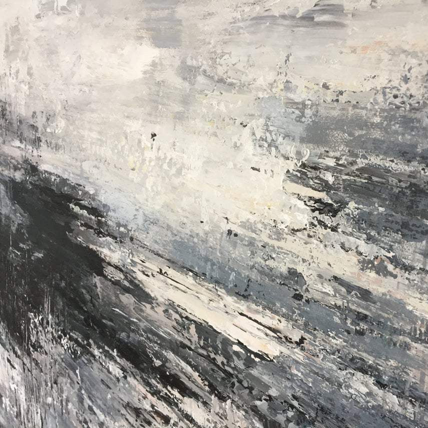 Large original black and white art FOGGY MORNING