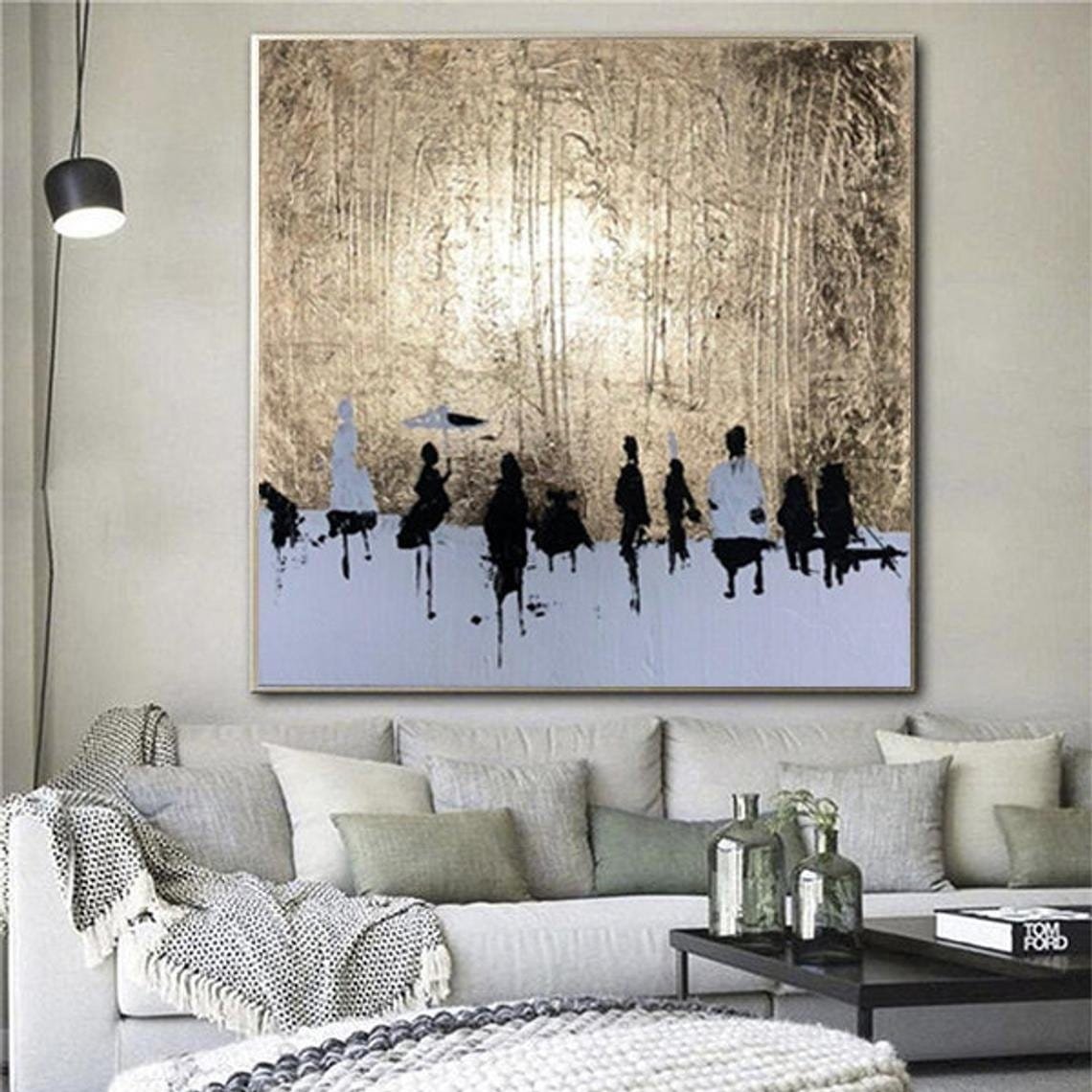 Figurative modern abstract painting SKY OF GOLD