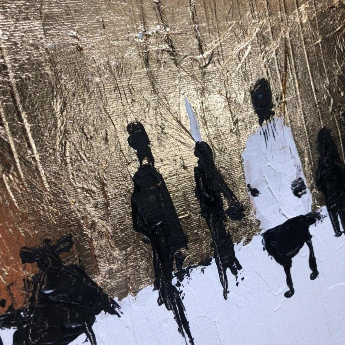 Figurative modern abstract painting SKY OF GOLD