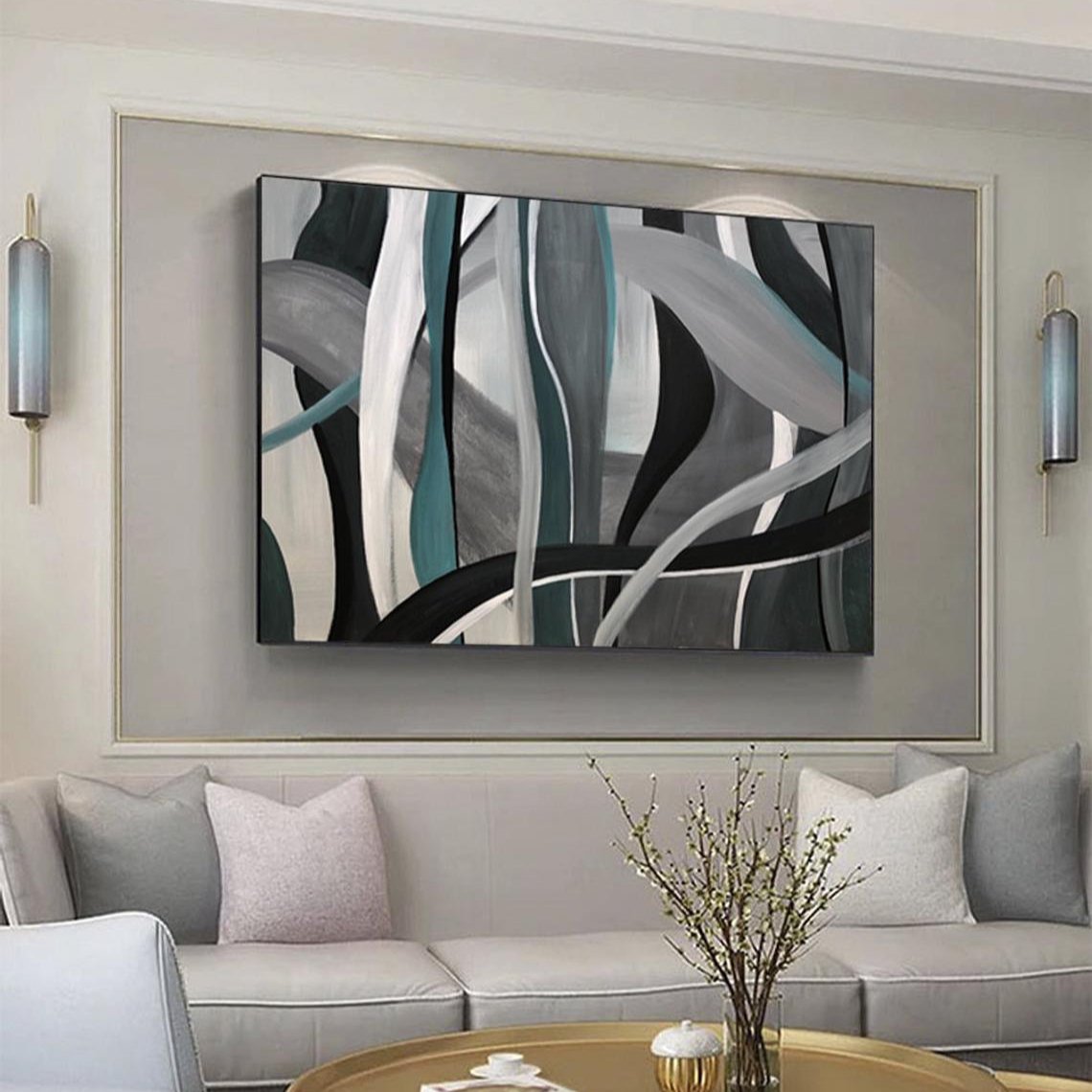 Modern geometric abstract paintings MELODY OF THE SEA
