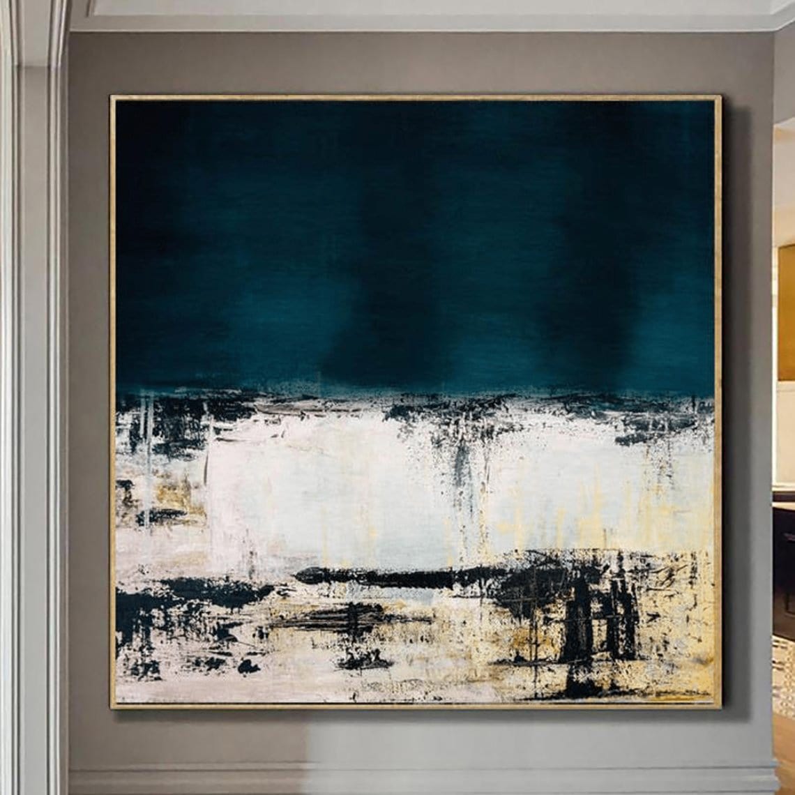 Abstract landscape canvas art ON THE BORDER OF TIME Unstretched