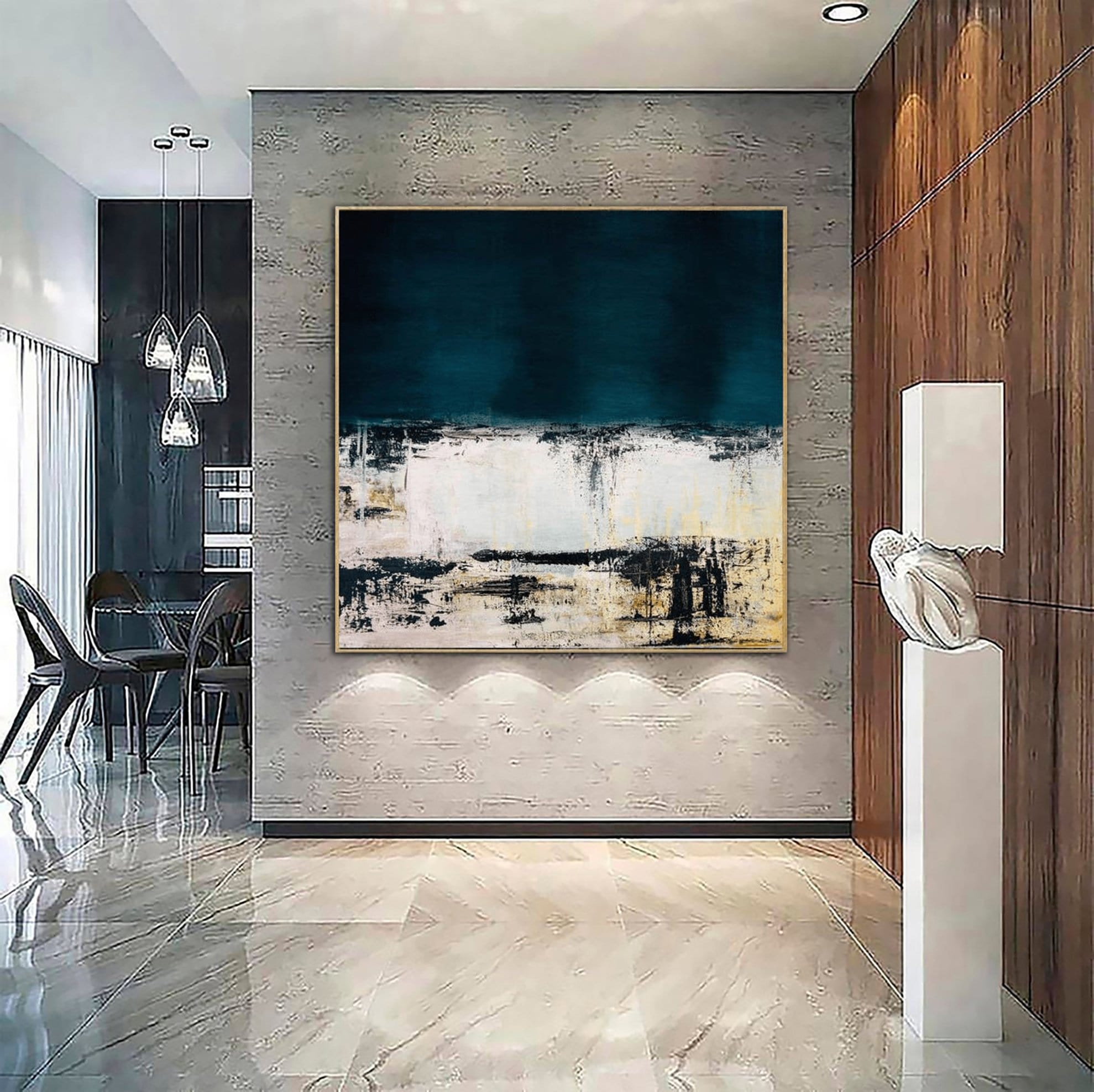 Abstract landscape canvas art ON THE BORDER OF TIME