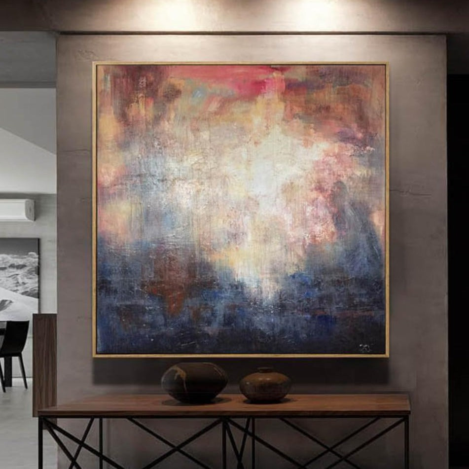 Colorful original abstract painting ALLURING ABYSS Unstretched