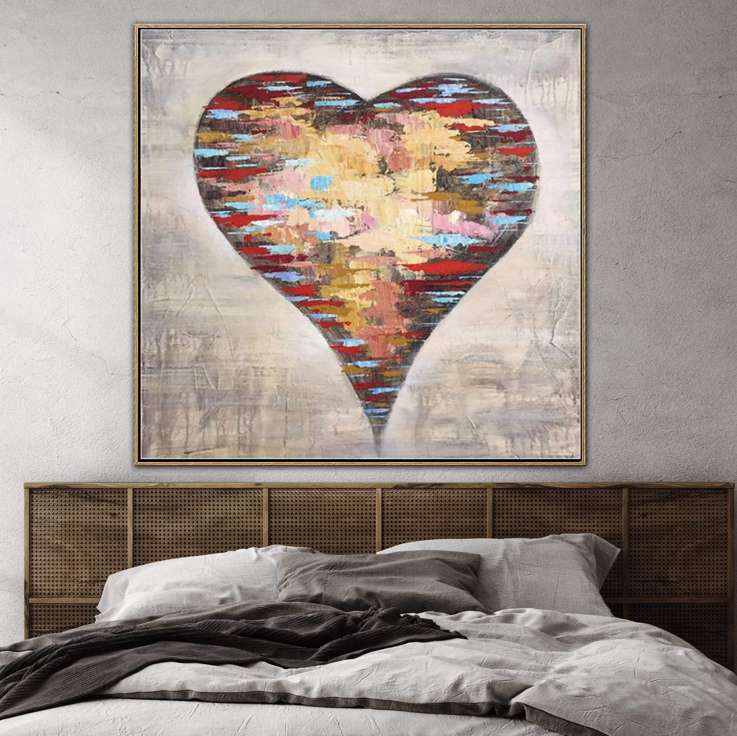 Modern abstract heart artworks NEVER LONELY