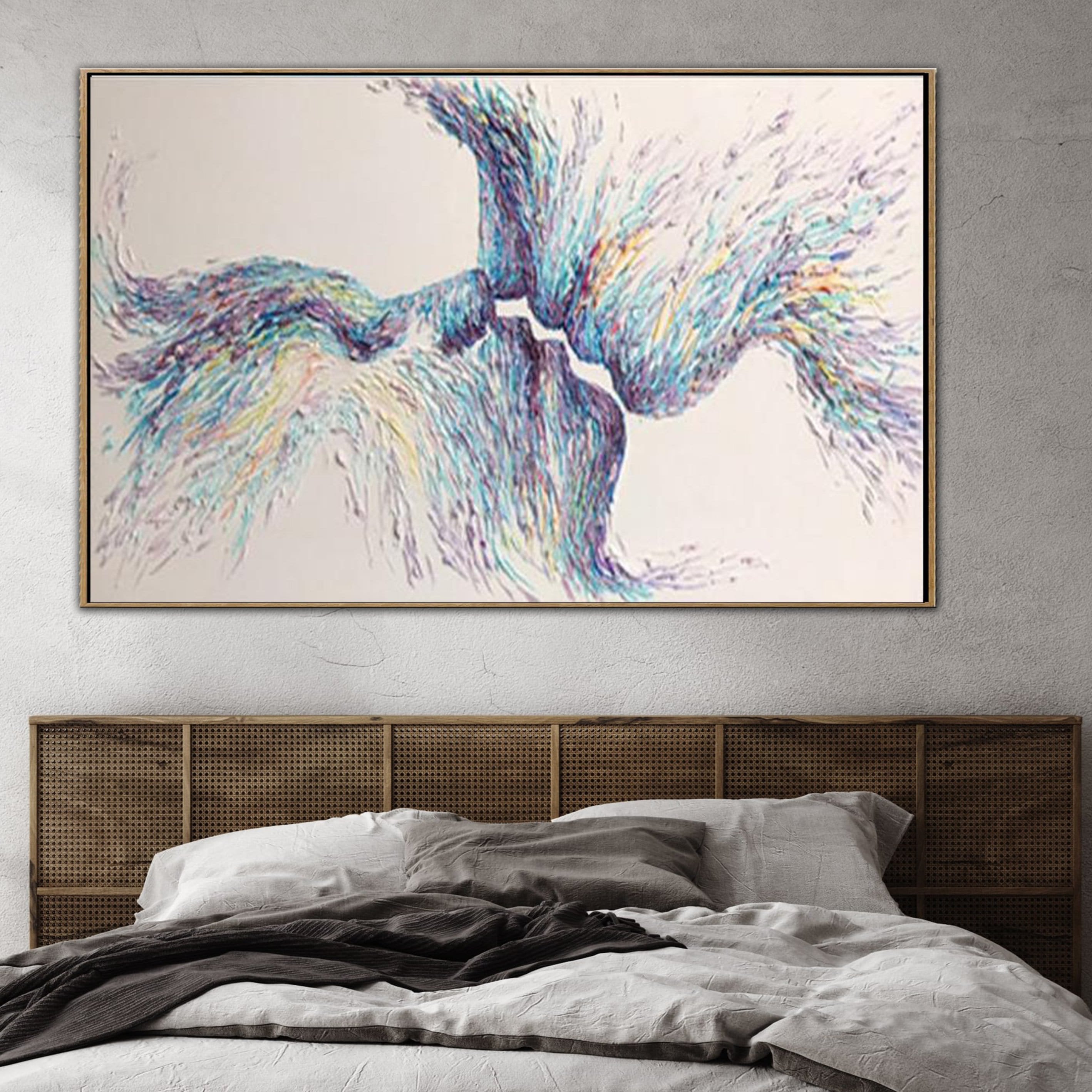 Colorful rich textured figurative art REUNION