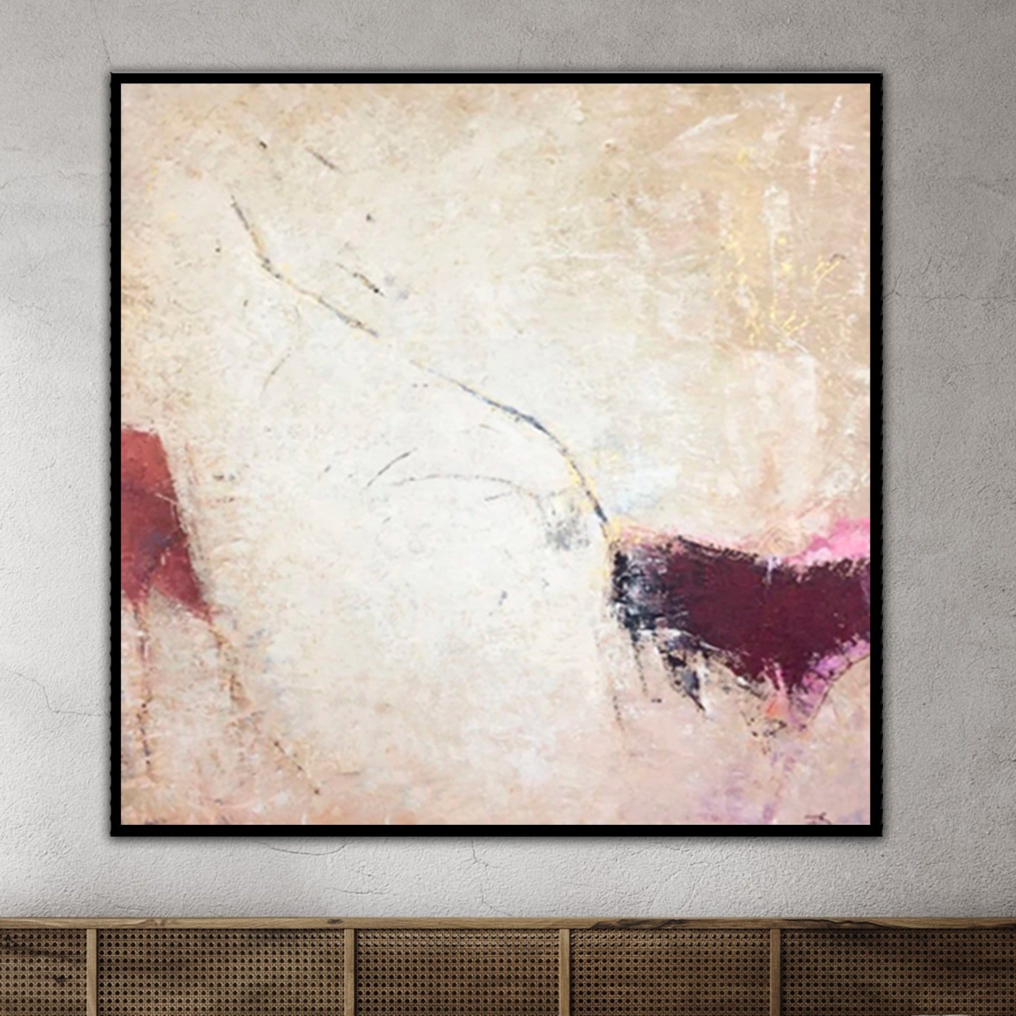 Bold abstract mixed media art YOUTH Unstretched