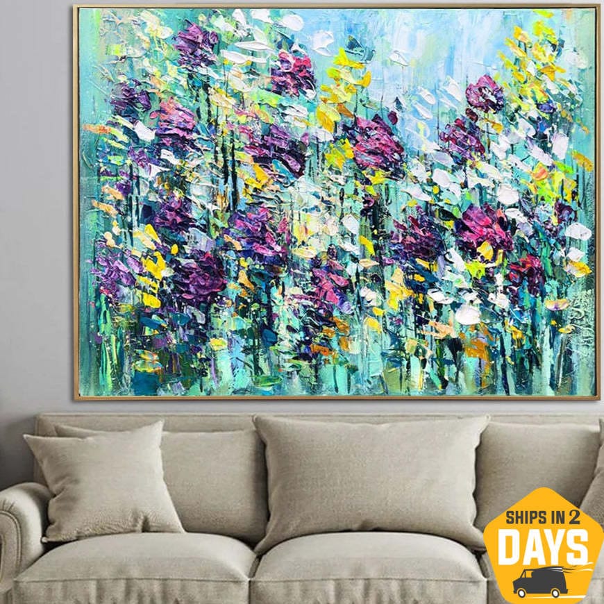 Large Landscape Painting, Original Oil Painting, Canvas Art, Modern Art,  Large Art, Spring Moutain Woods, Oil Painting Abstract, Wall Art