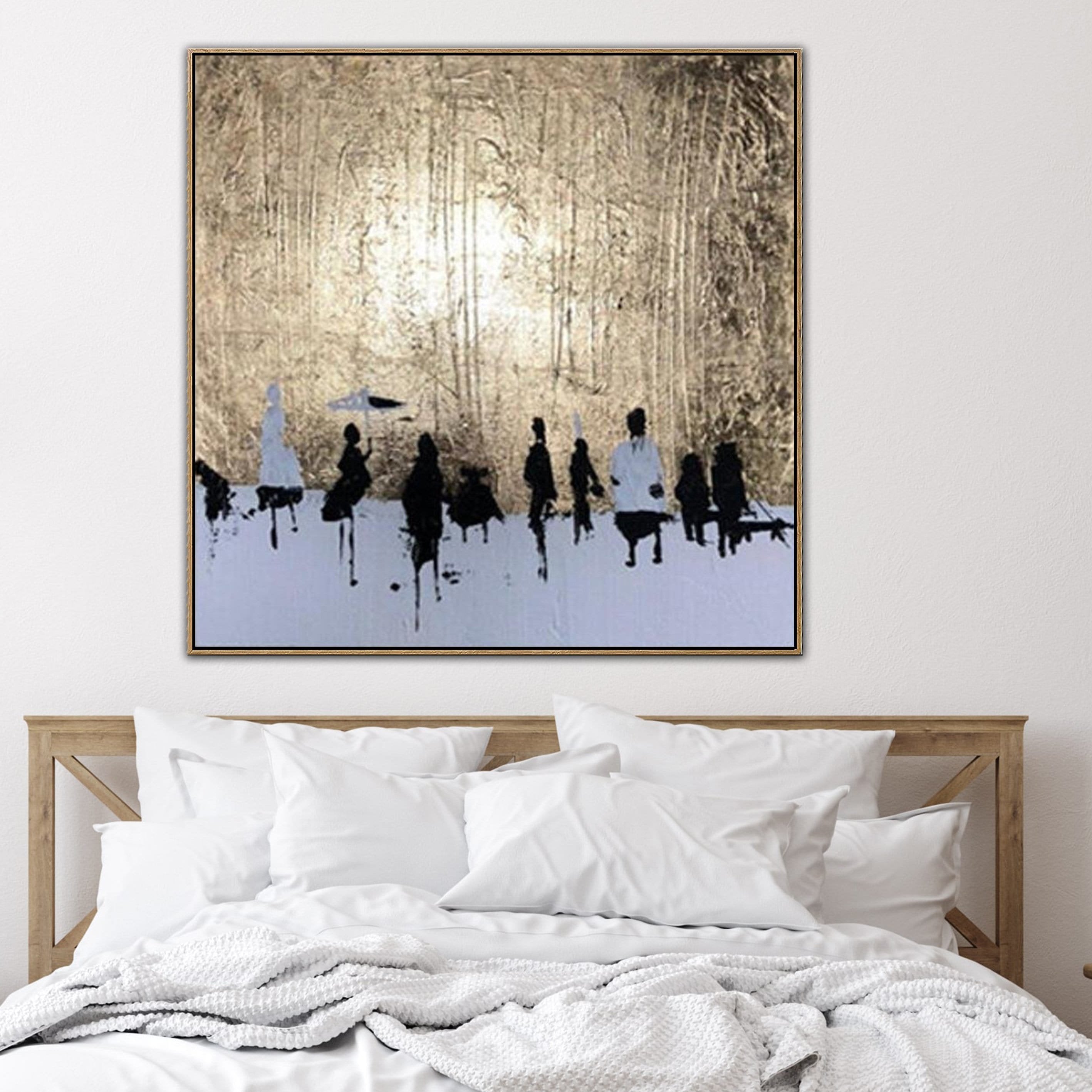 Figurative modern abstract painting SKY OF GOLD