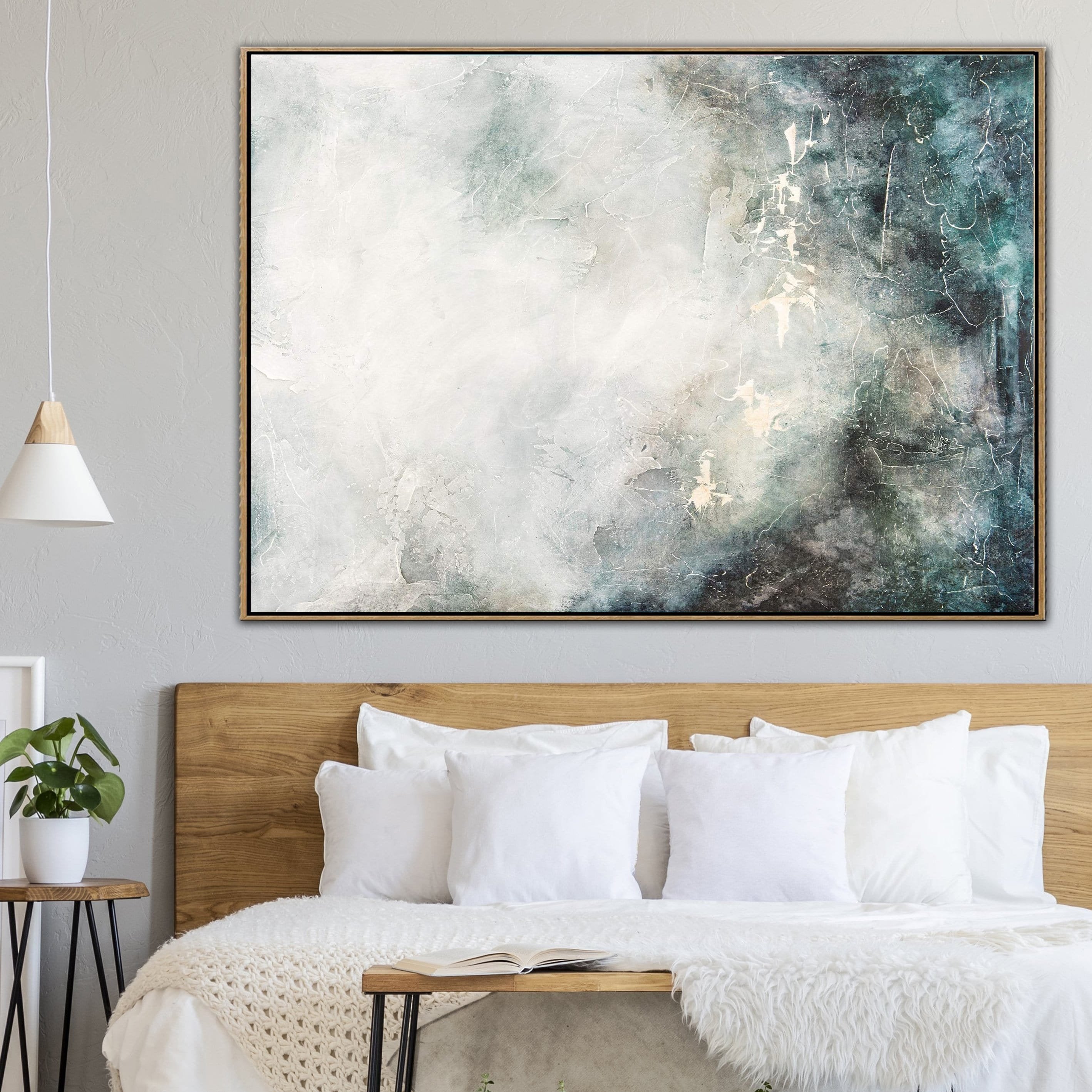 Luxury abstract light blue art WATERFALL