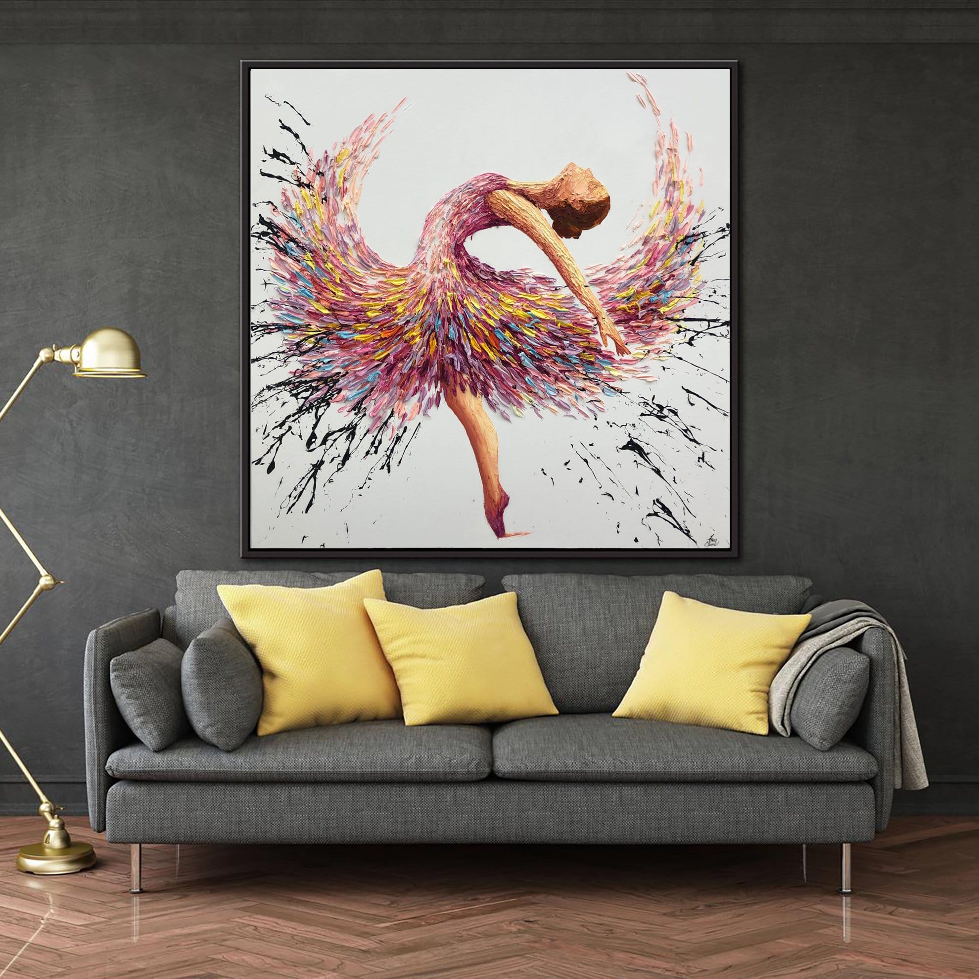 Ballet abstract paintings BALLERINA LILIANA 32"x32" | 81x81 cm