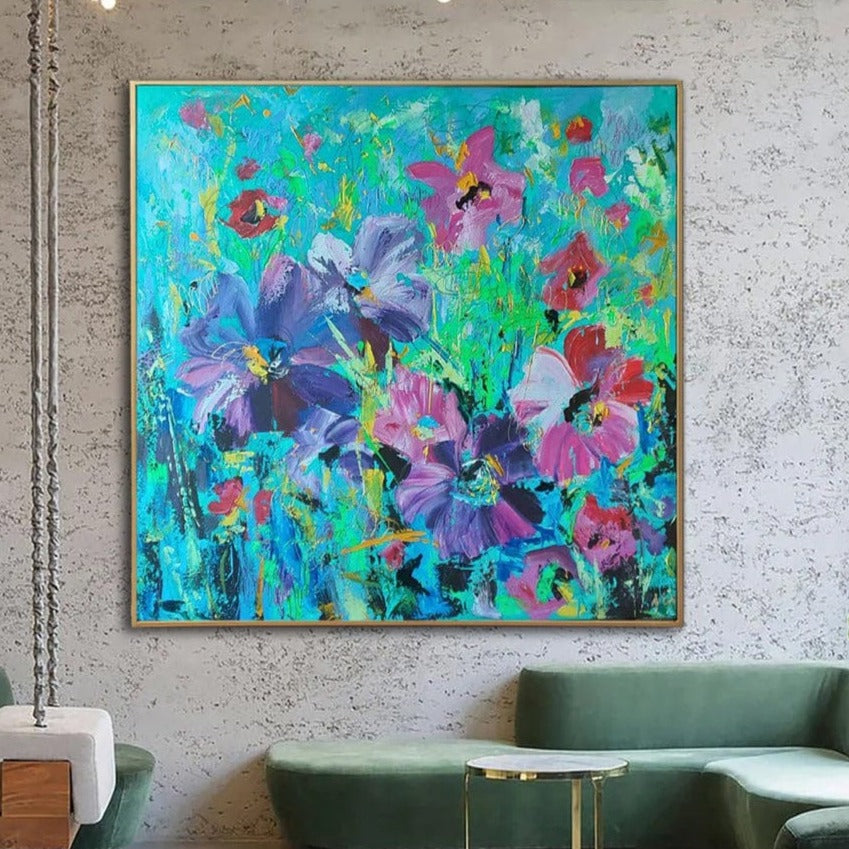 Abstract nature-inspired colorful paintings FLORAL RESONANCE