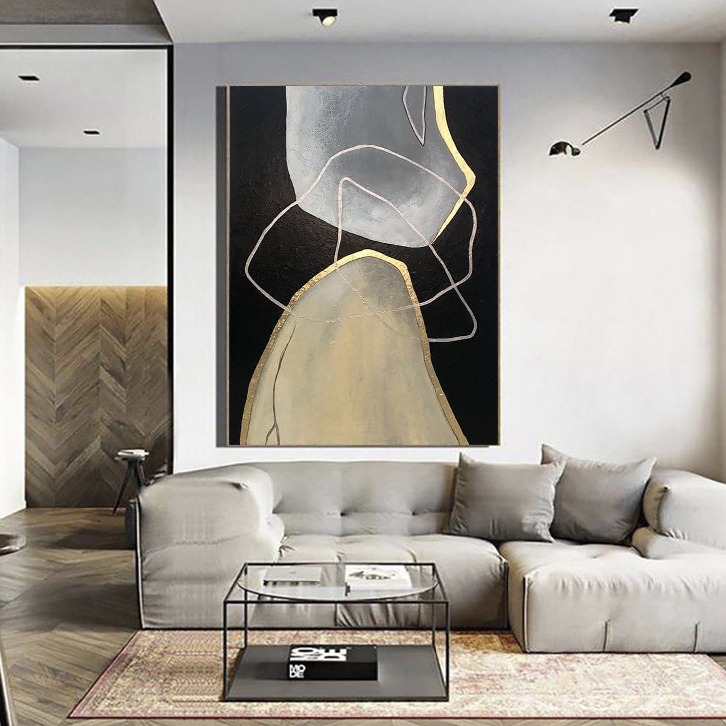 Large geometric abstract canvas DUALITY OF CHOICE