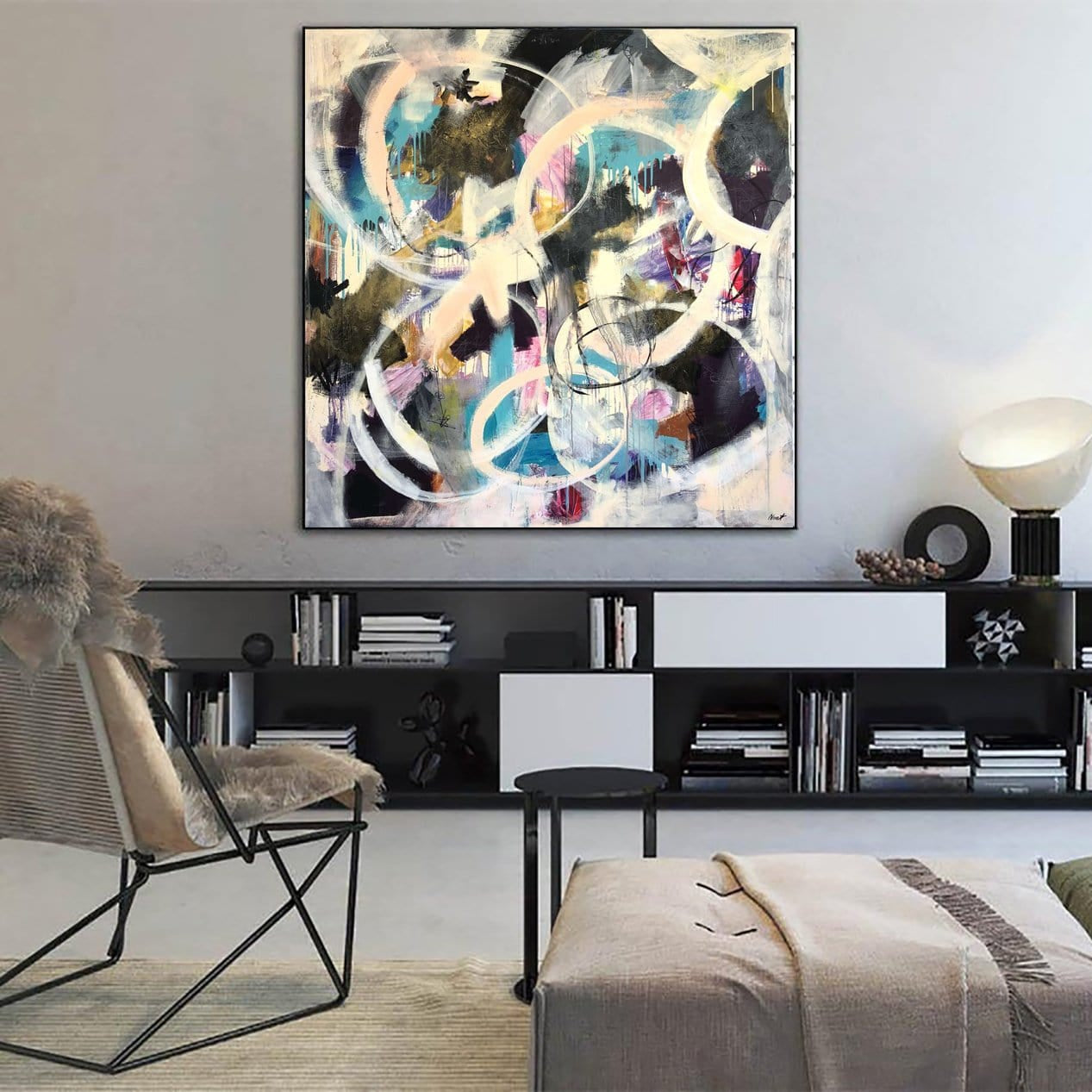 Abstract soft and bold brushstrokes painting EXCEPTIONALLY