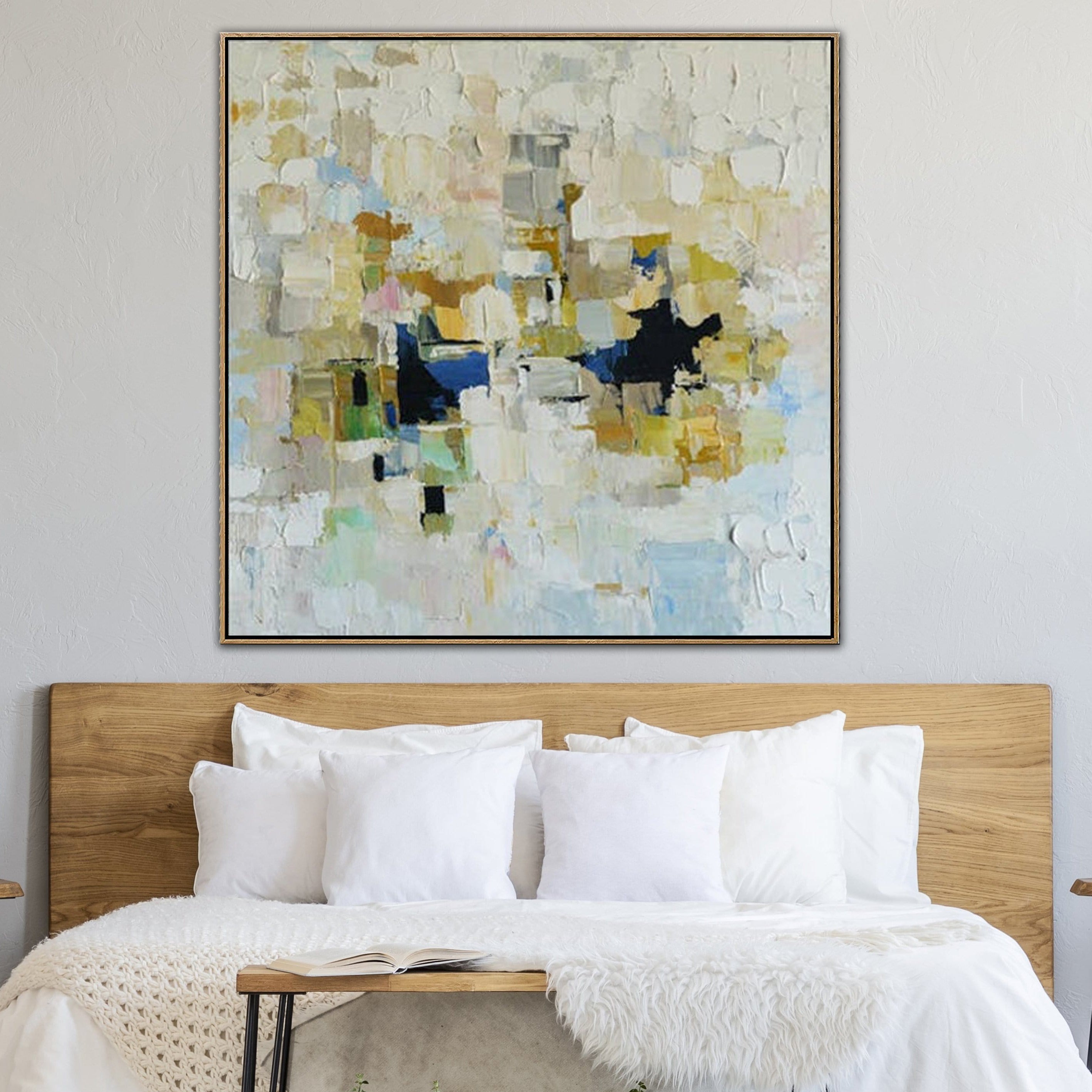 Colorful brushstrokes abstract wall art DARK MOSAIC