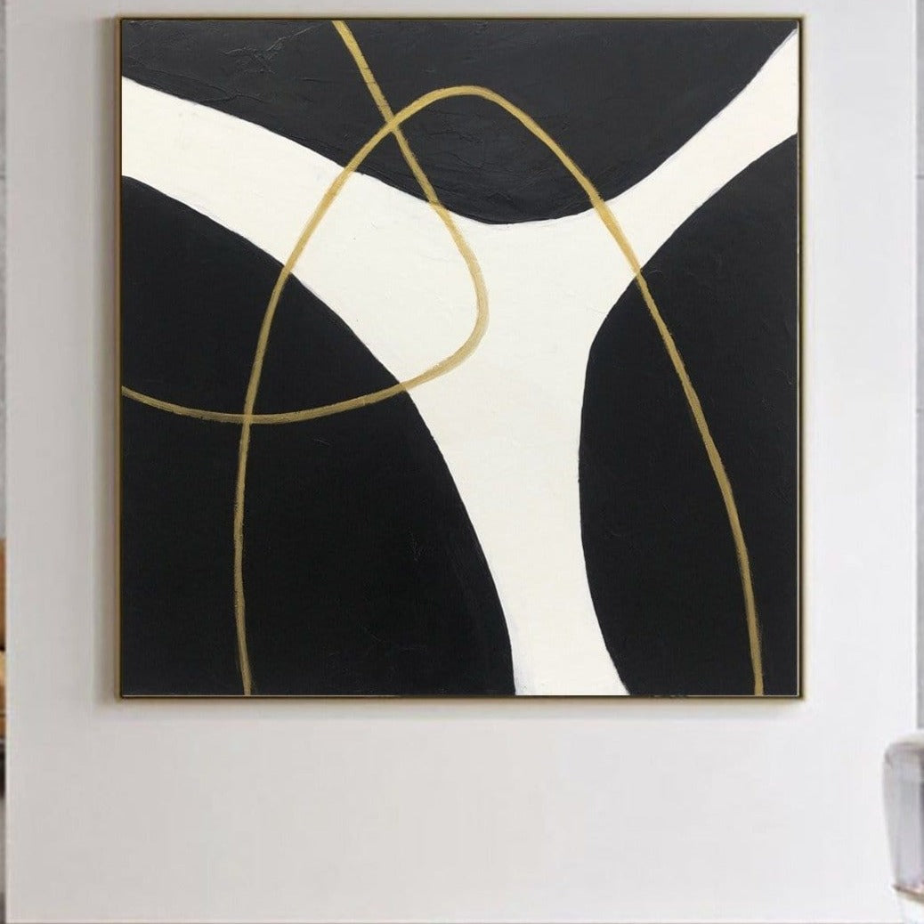 Abstract Acrylic Painting On Canvas GOLDEN ROUTH Unstretched