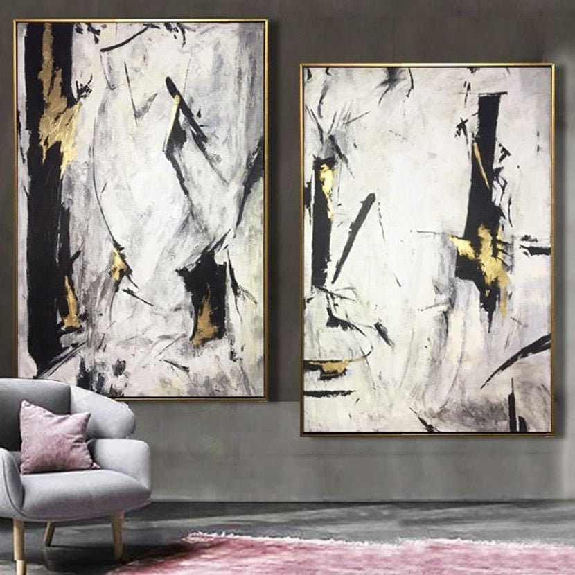 Contemporary abstract black and white set POTENTIAL GROWTH