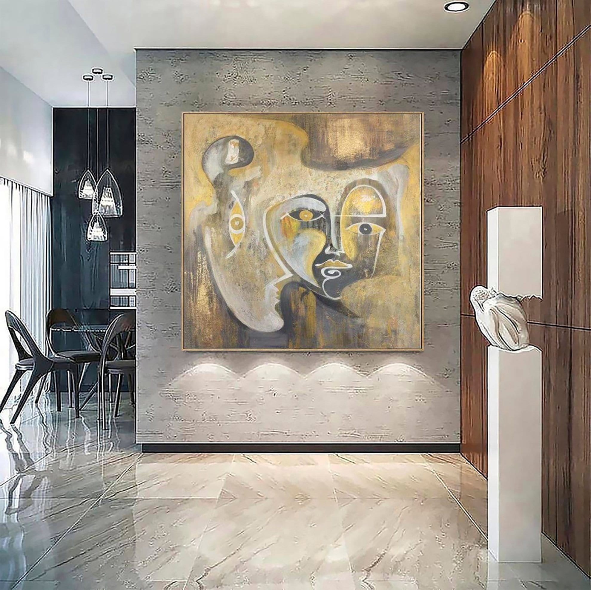 Figurative abstract painting FACES OF LIGHT