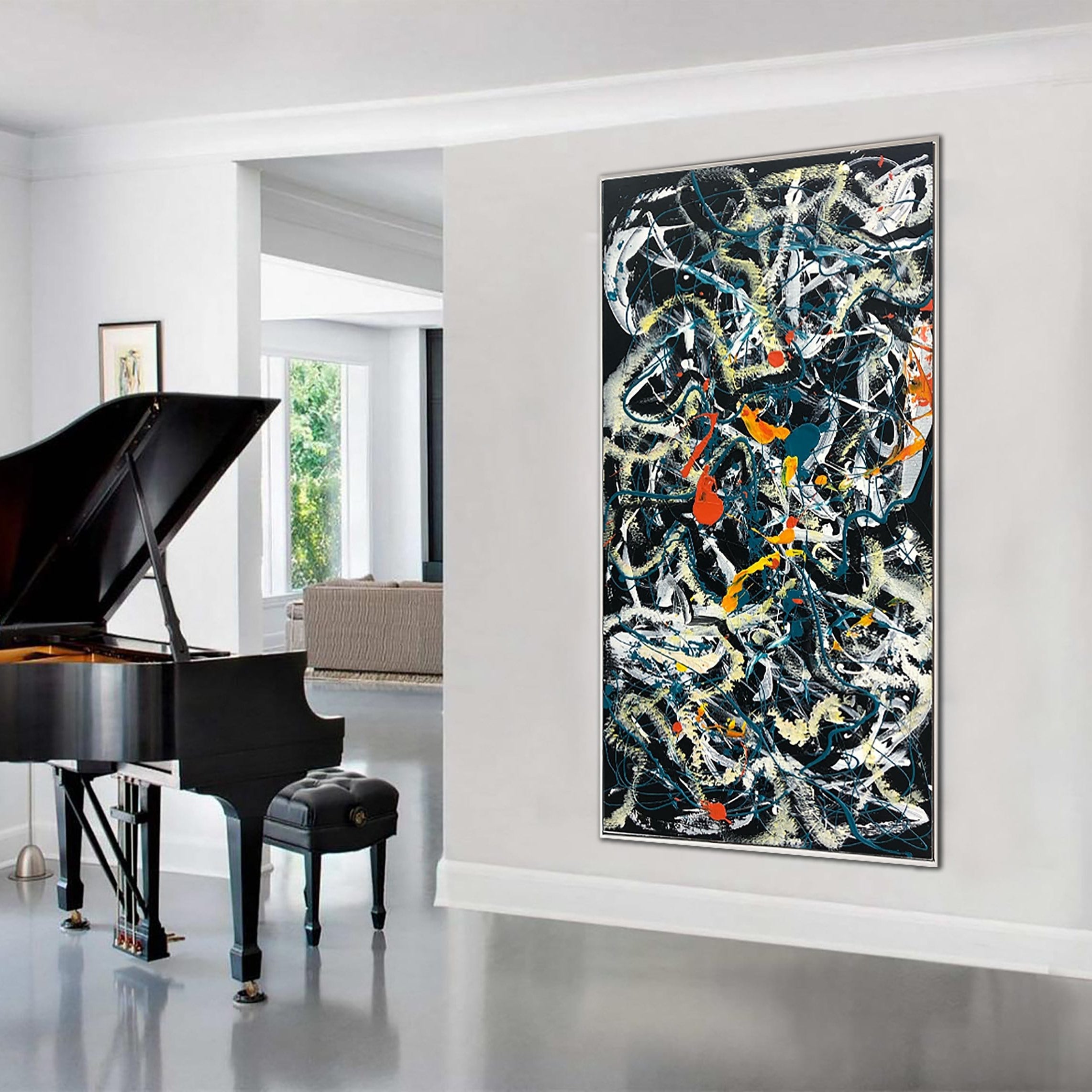 Contemporary chaotic art canvas WIRING WIND