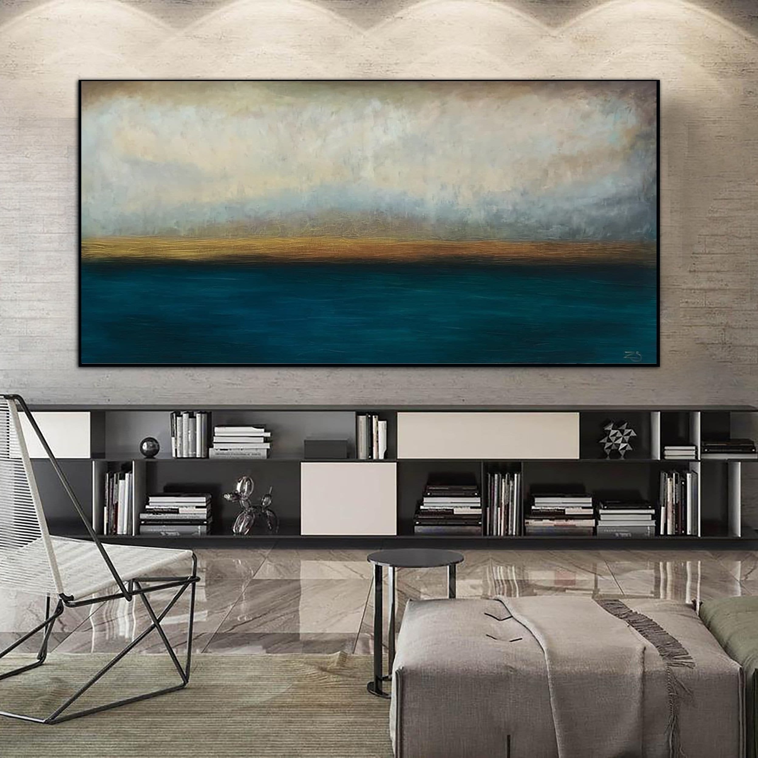 Ocean painting oil abstract WATERSCAPE