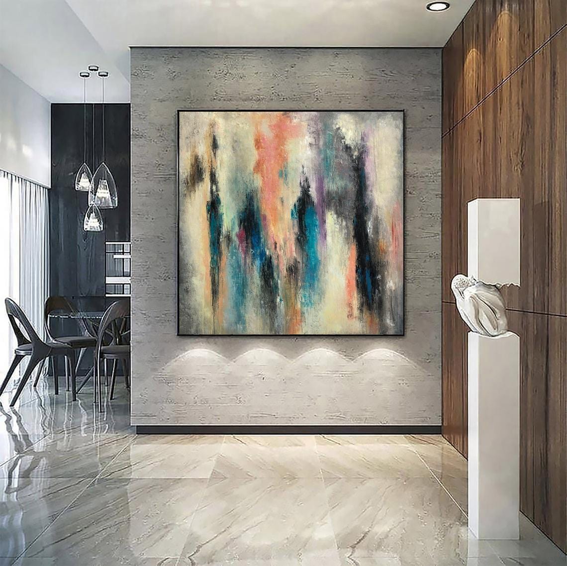 Handmade abstract textured art DREAMS COME TRUE