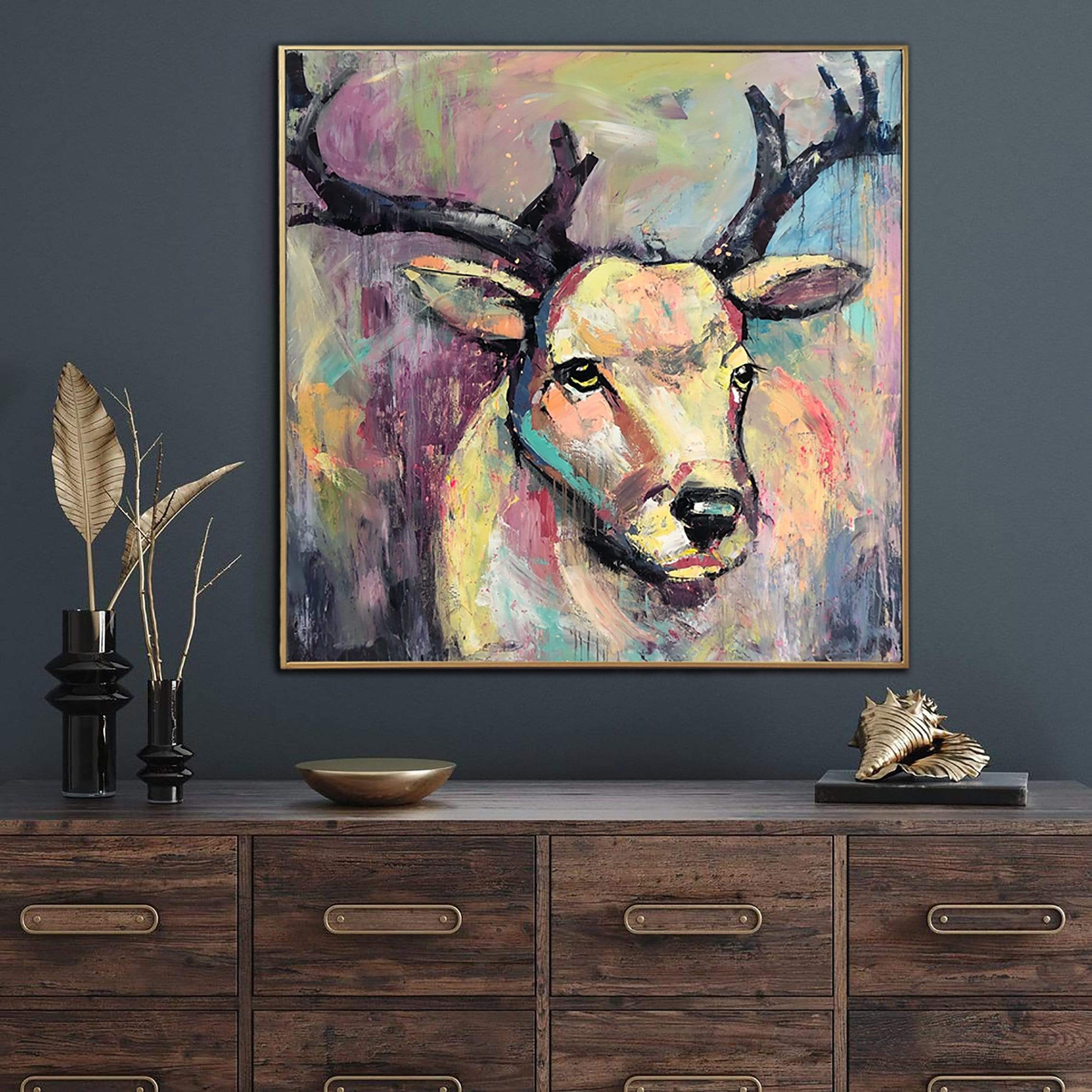 WILD DEER 50"x50"