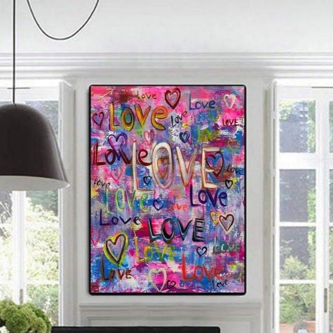 Romantic abstract painting LOVE ART