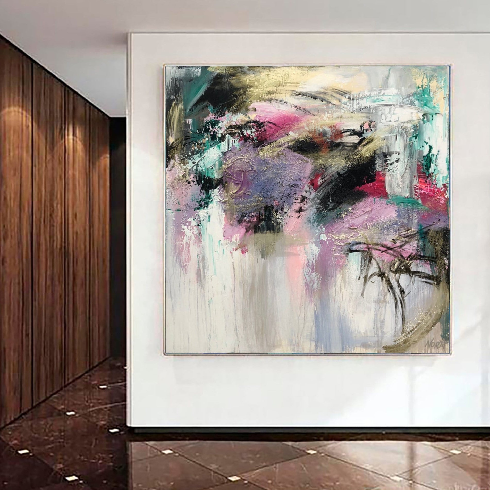 Colorful abstract energetic strokes art BRIGHT MORNING