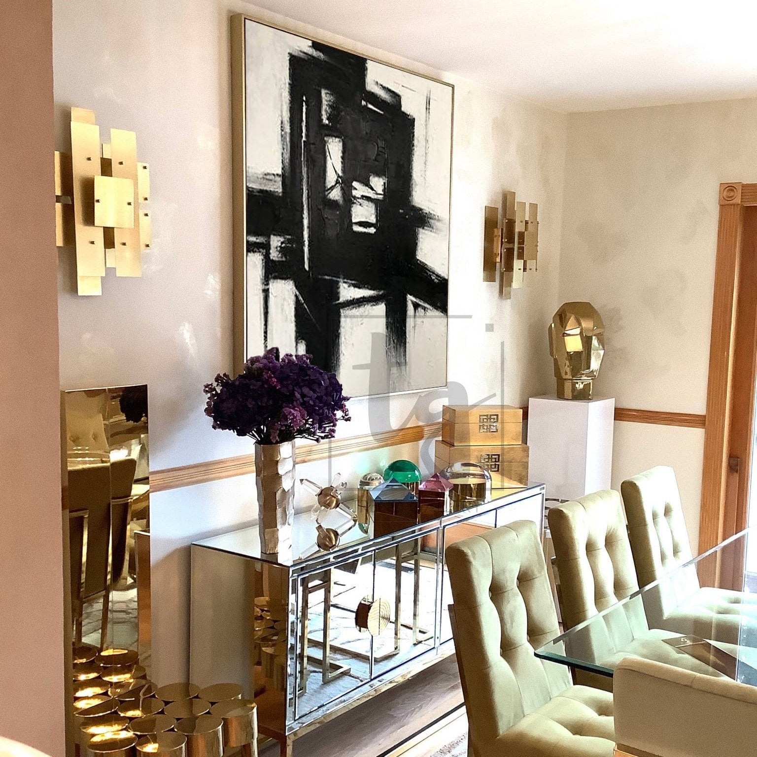 Monochrome abstract painting CHANGING REALITY