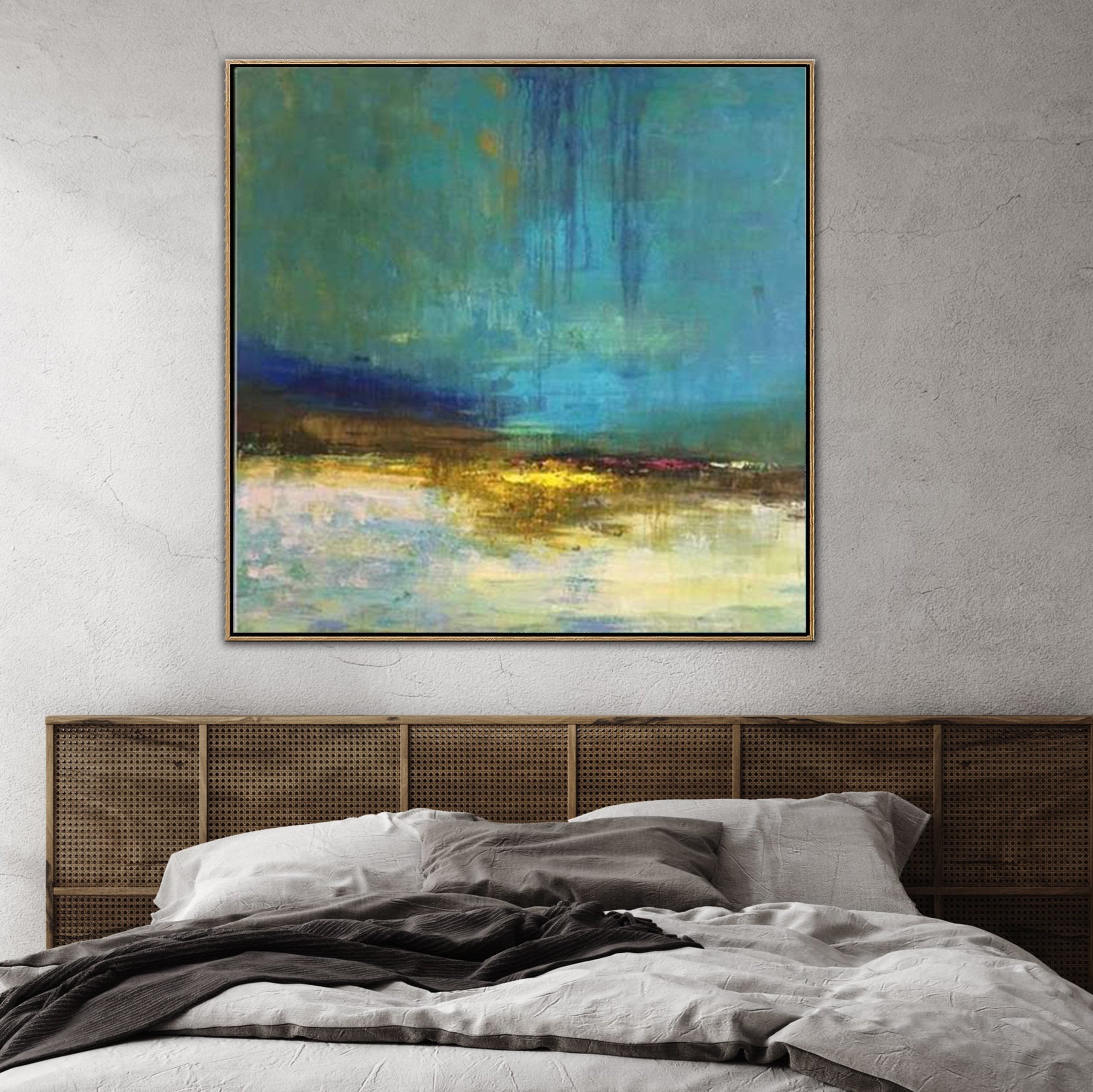 Oversized abstract landscape painting SMALL DAM