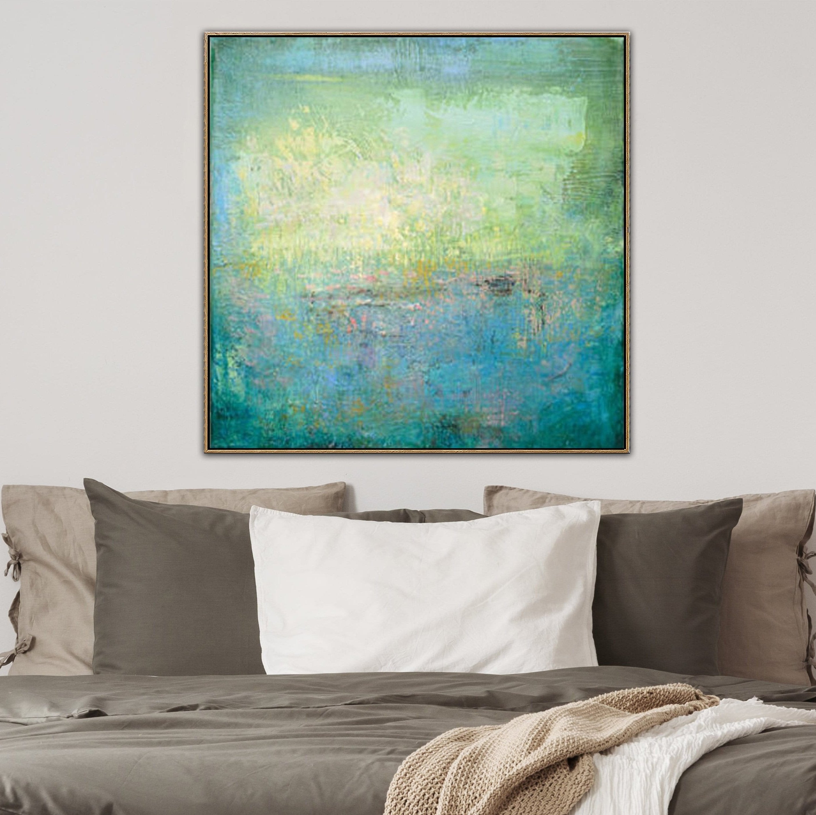 Vibrant abstract nature decor TURQUOISE MEADOW