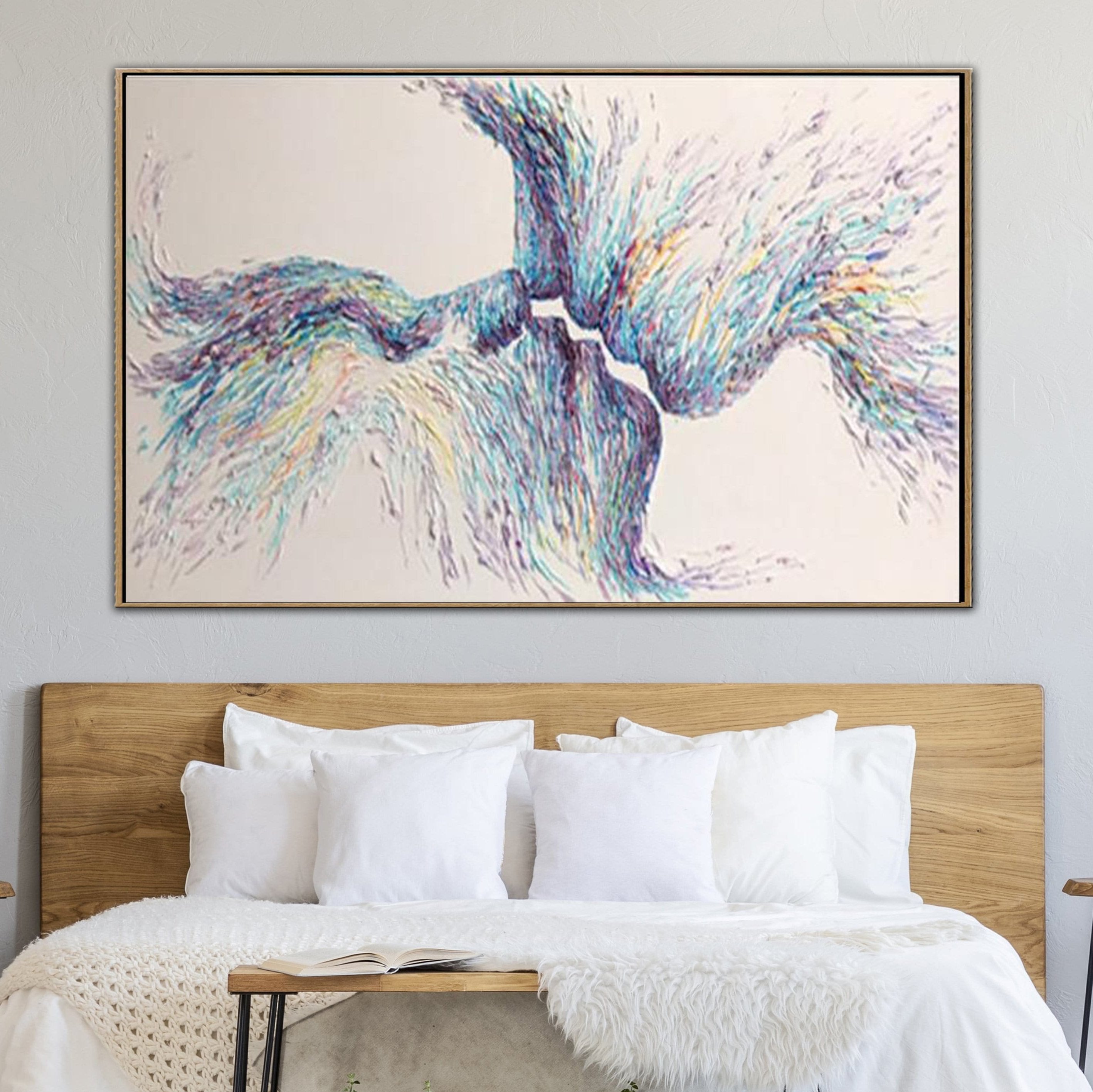 Colorful rich textured figurative art REUNION