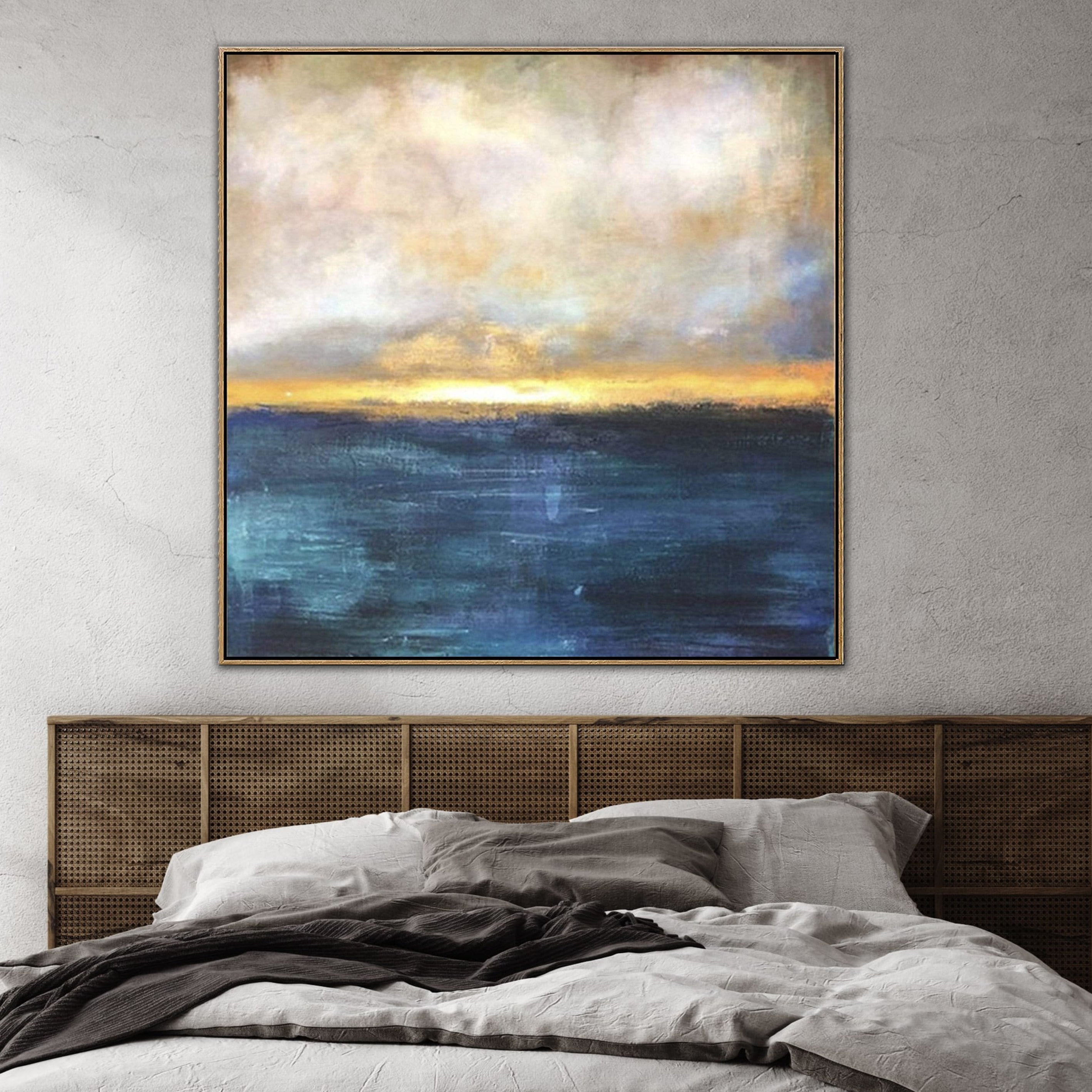 Abstract horizon line painting SUMMER SUNSET