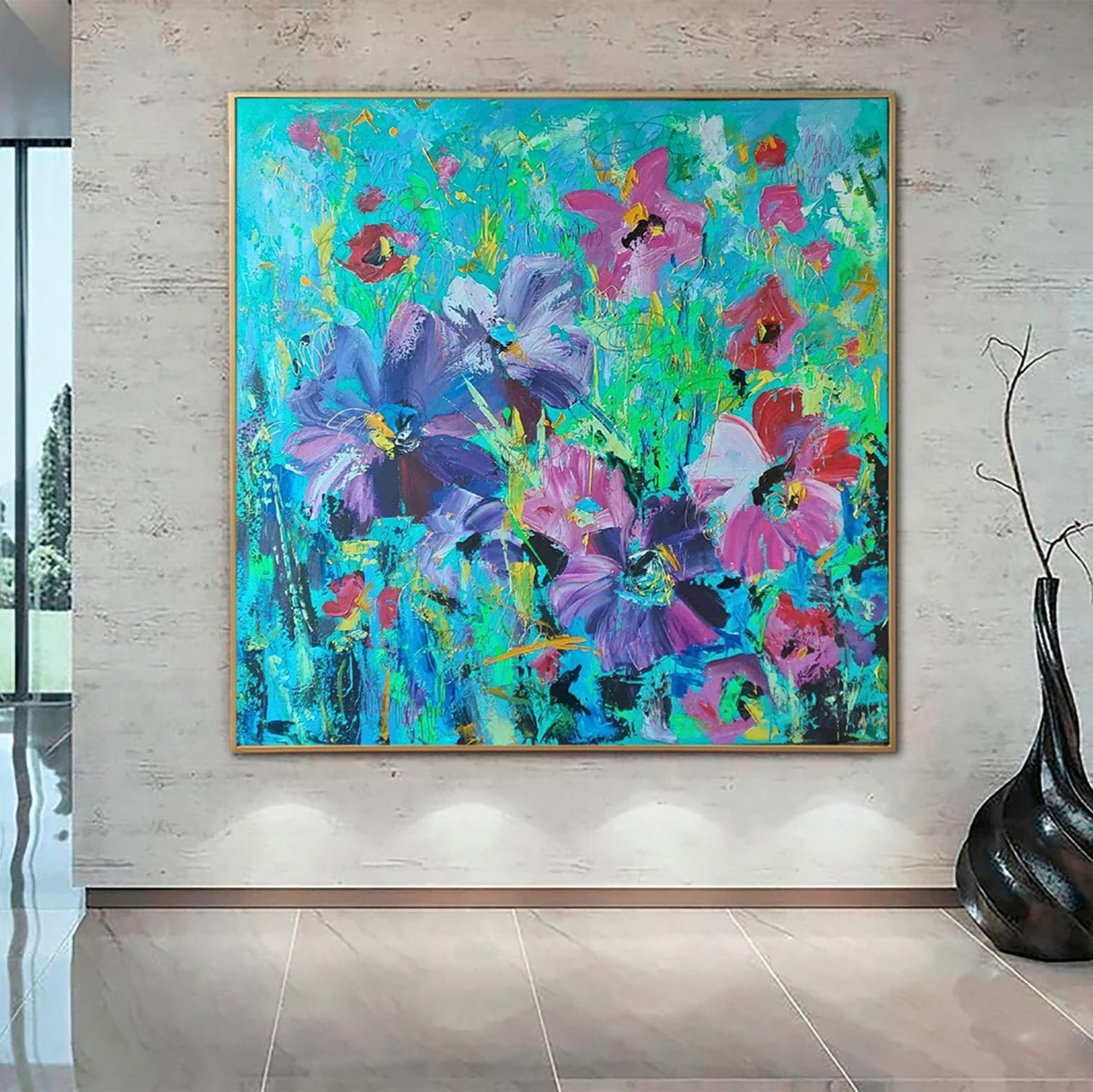 Abstract nature-inspired colorful paintings FLORAL RESONANCE