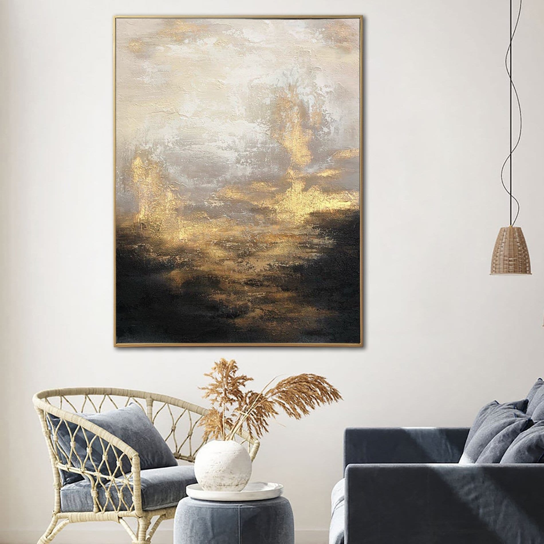 Beautiful abstract luxary art GOLDEN SUNRISE