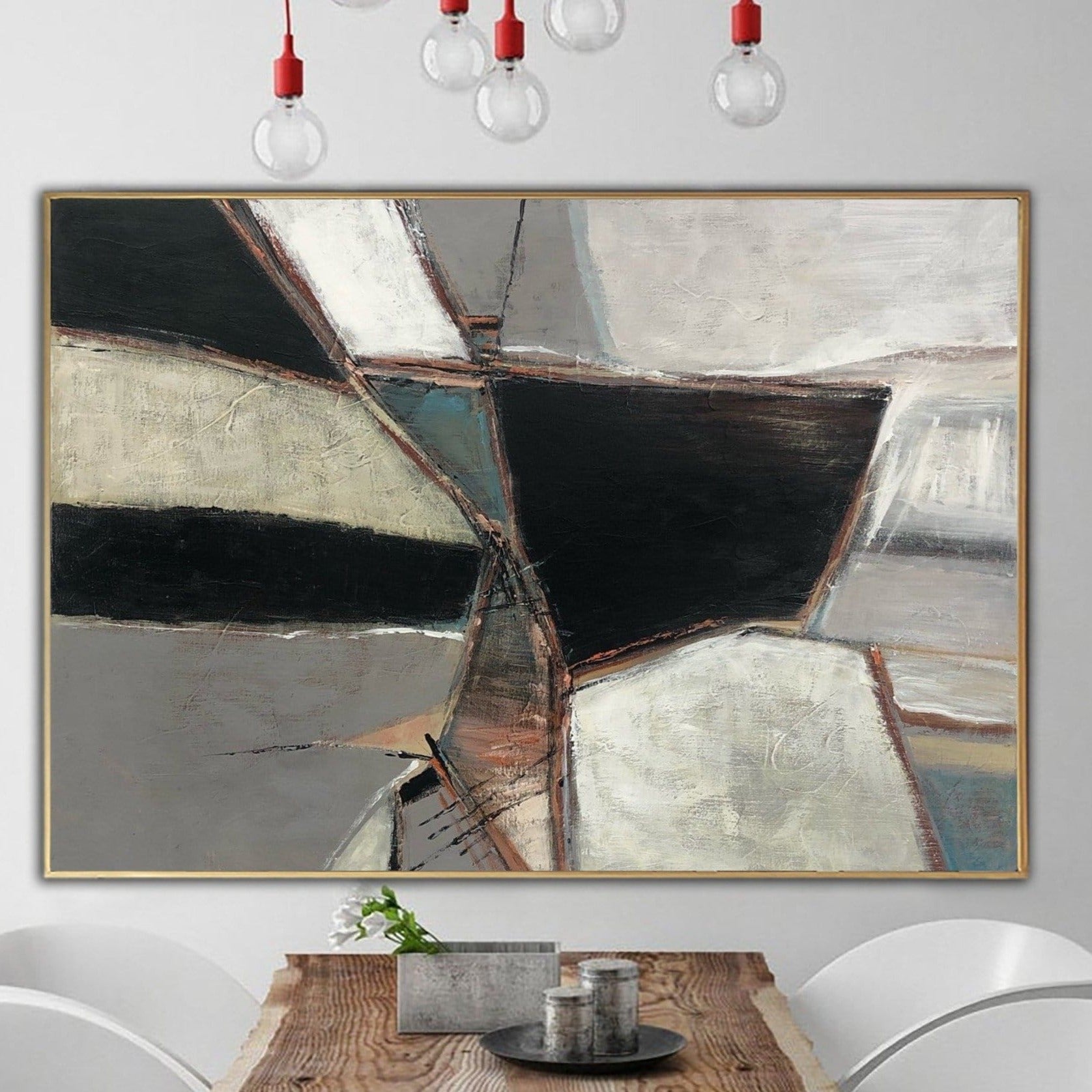 Abstract neutral lines wall art SNAKE SCALES