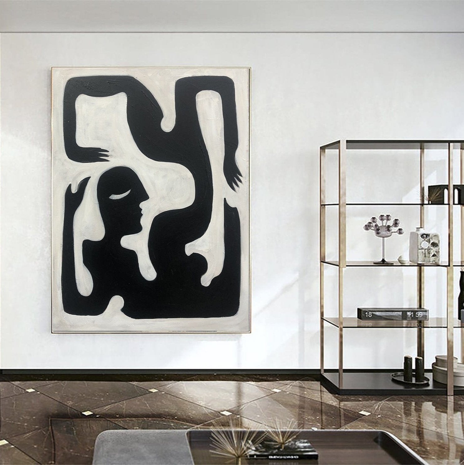 Black and white figurative art UPSIDE DOWN