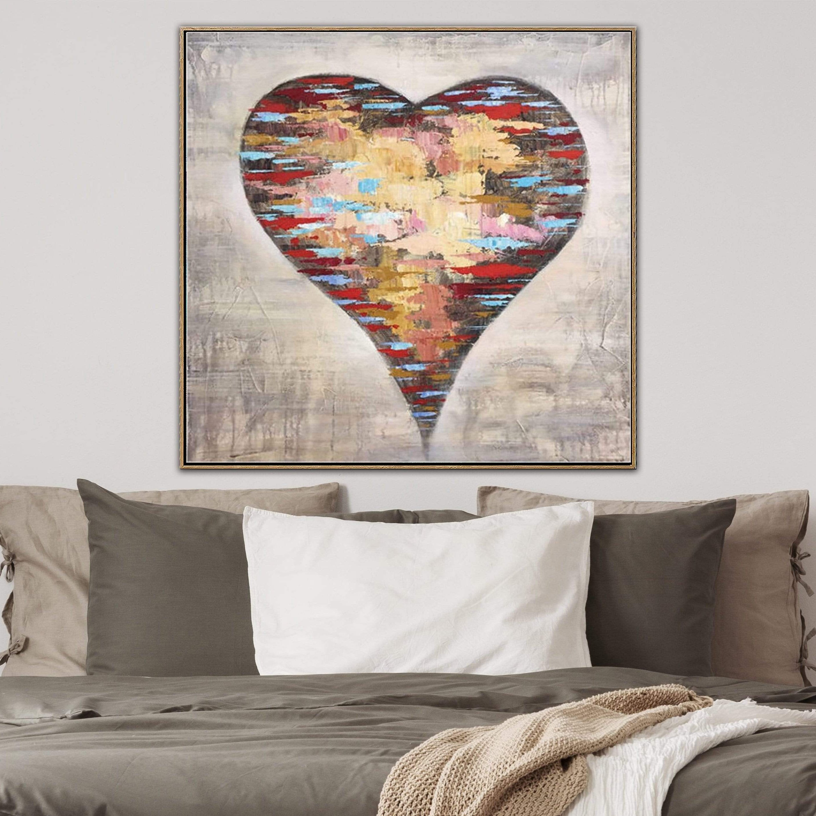Modern abstract heart artworks NEVER LONELY