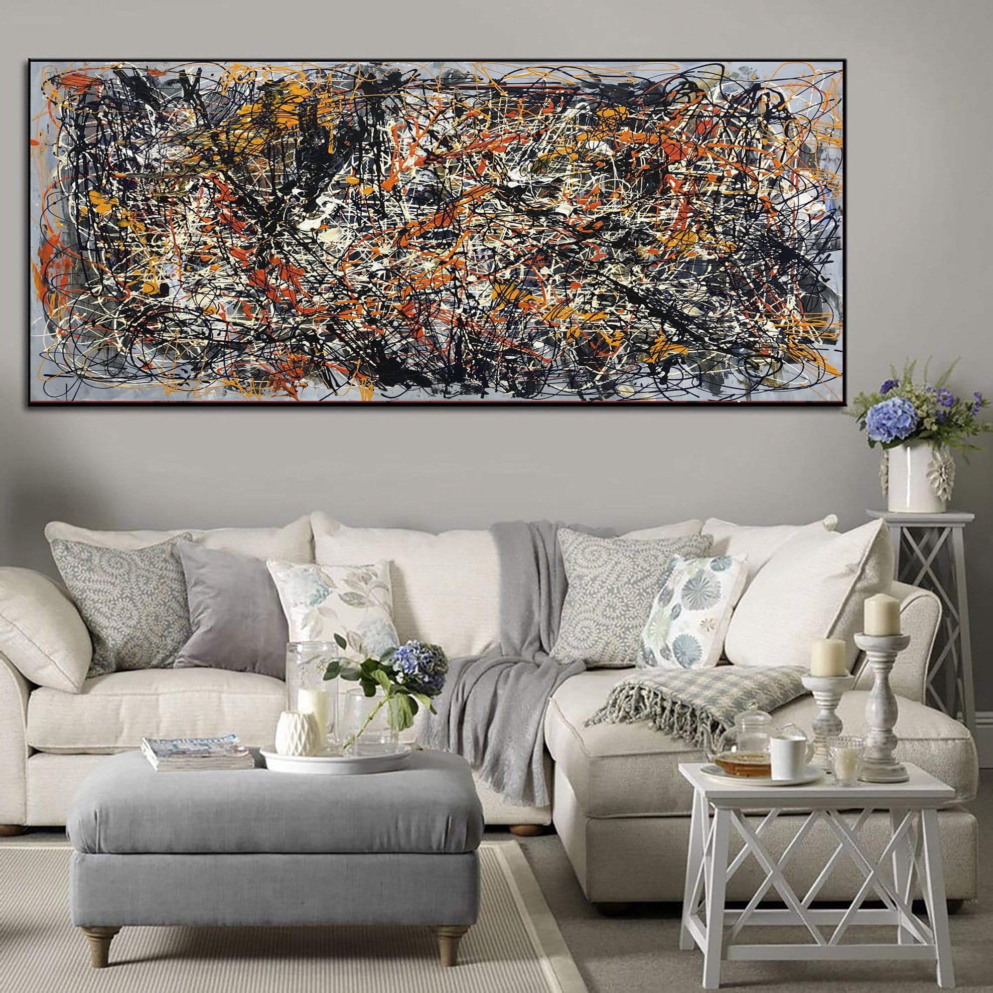 Jackson pollock style painting BLOSSOMING DREAMS