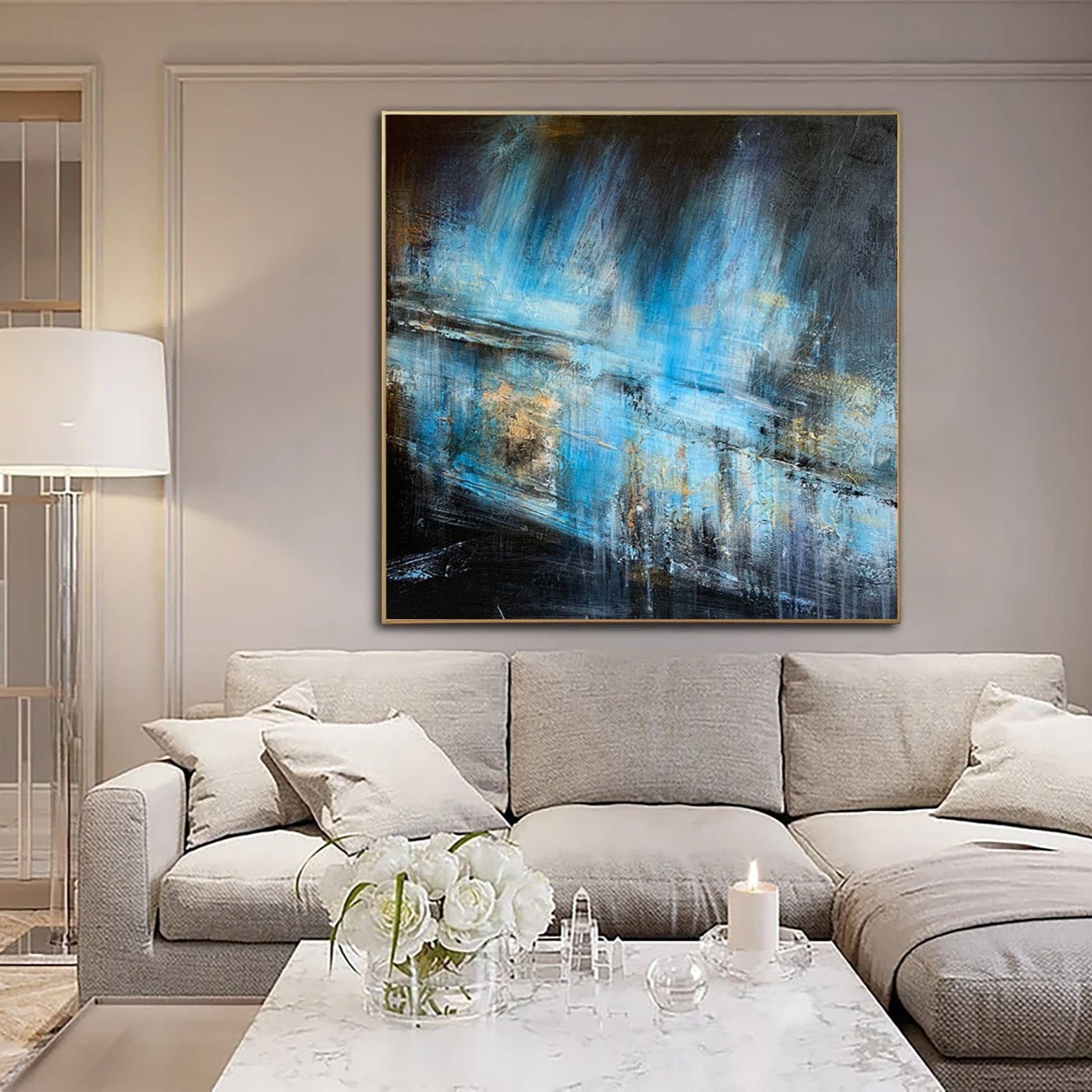 BLUE GLOW 27.5"x27.5"