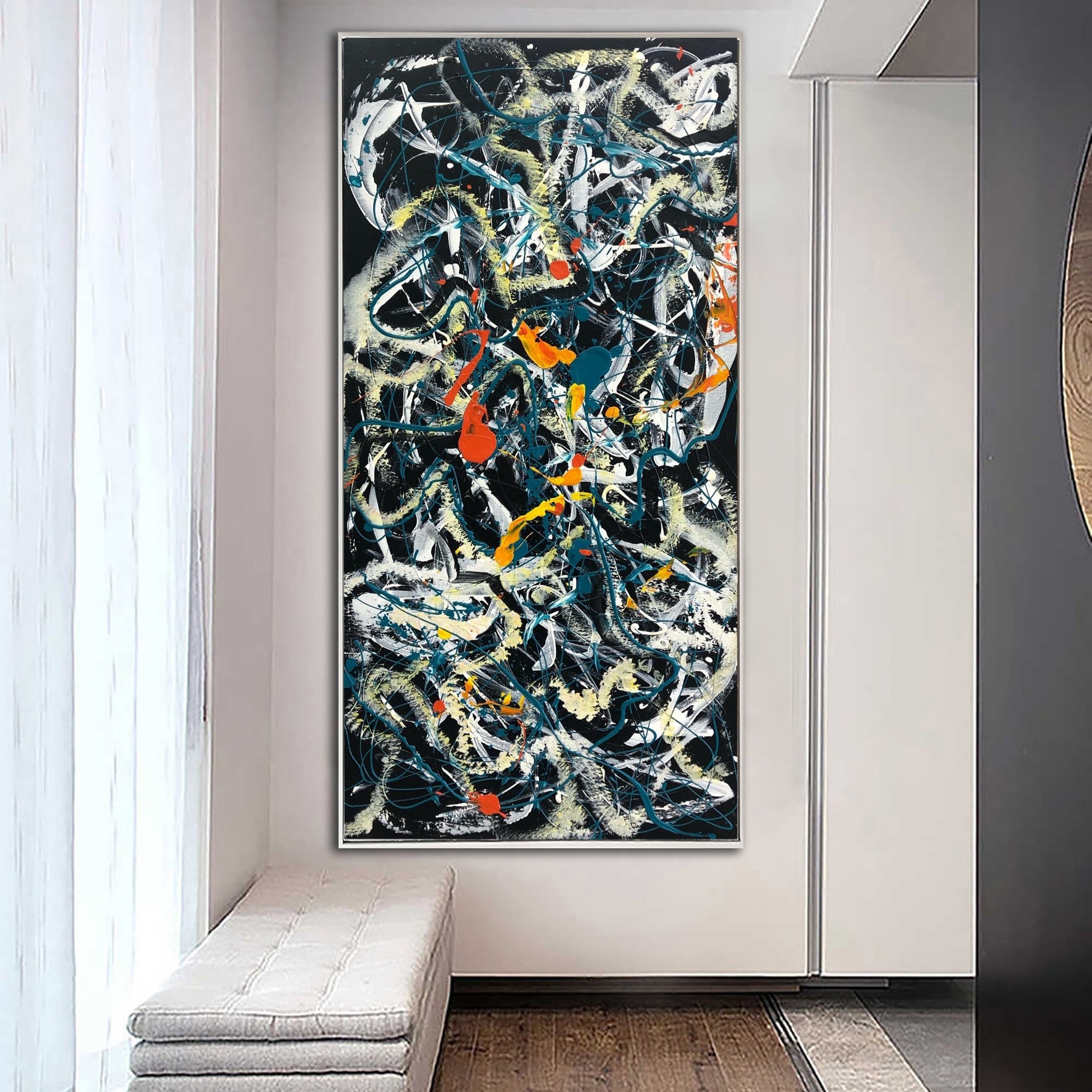 Contemporary chaotic art canvas WIRING WIND