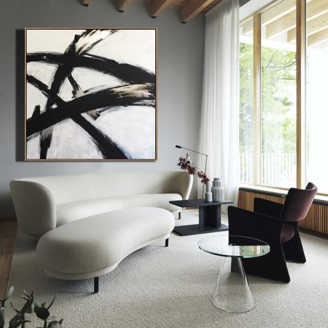 Black and white painting BLACK GLARE