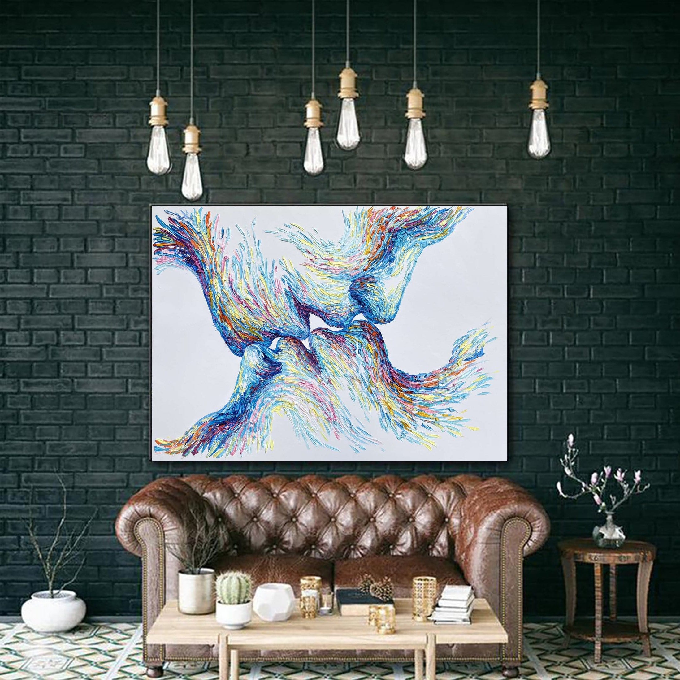 Vibrant original handmade painting REUNION