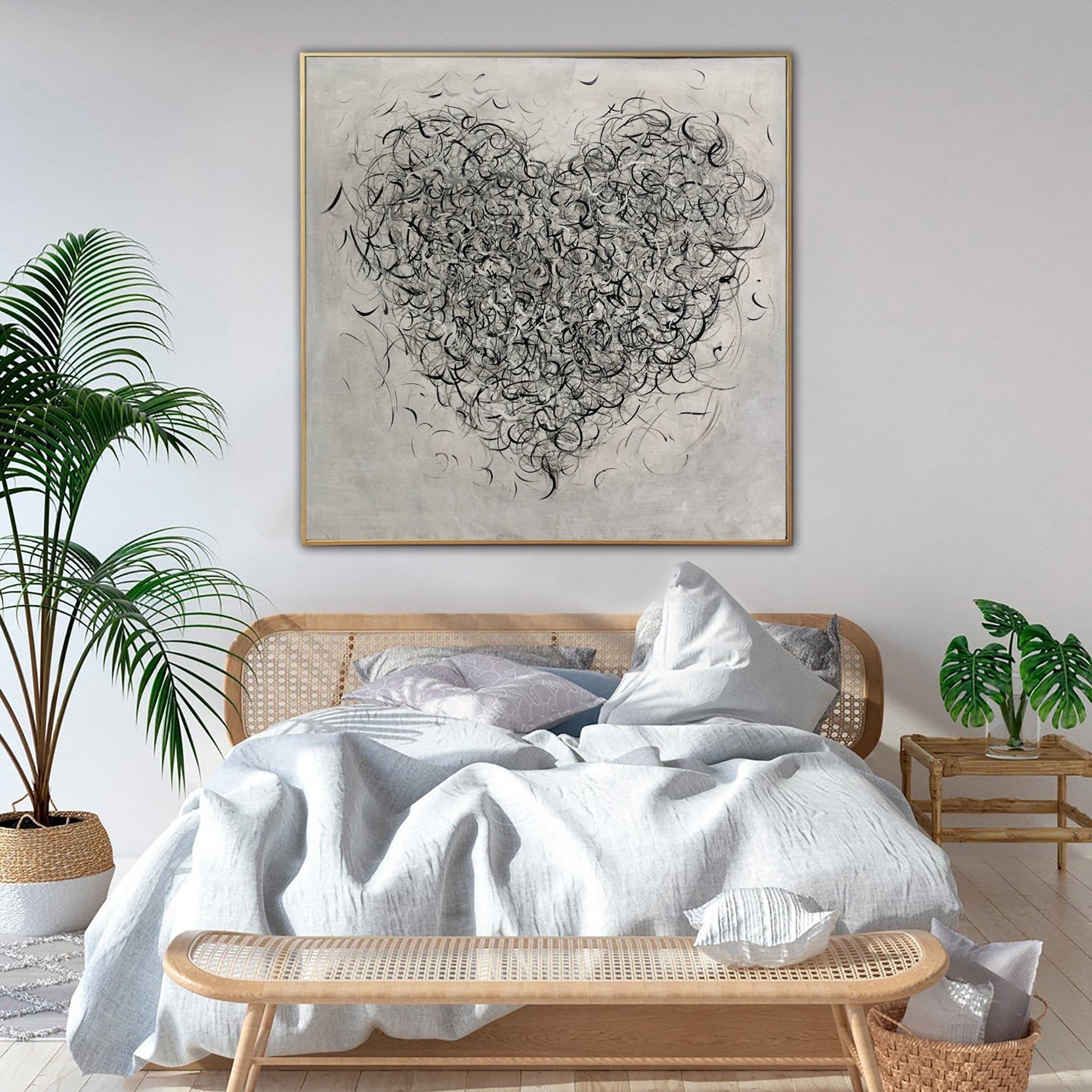 Romantic abstract painting BLACK HEART