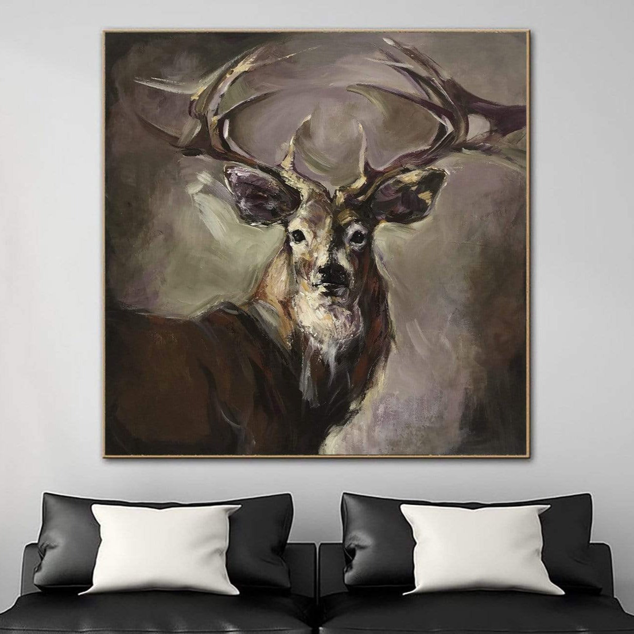 PROUD DEER Acrylic, Oil Painting on Canvas Sold to Carrie on January 2025 in size 40"x40"
