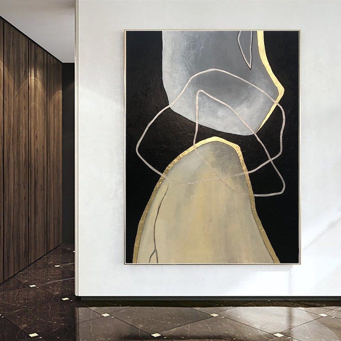 Large geometric abstract canvas DUALITY OF CHOICE