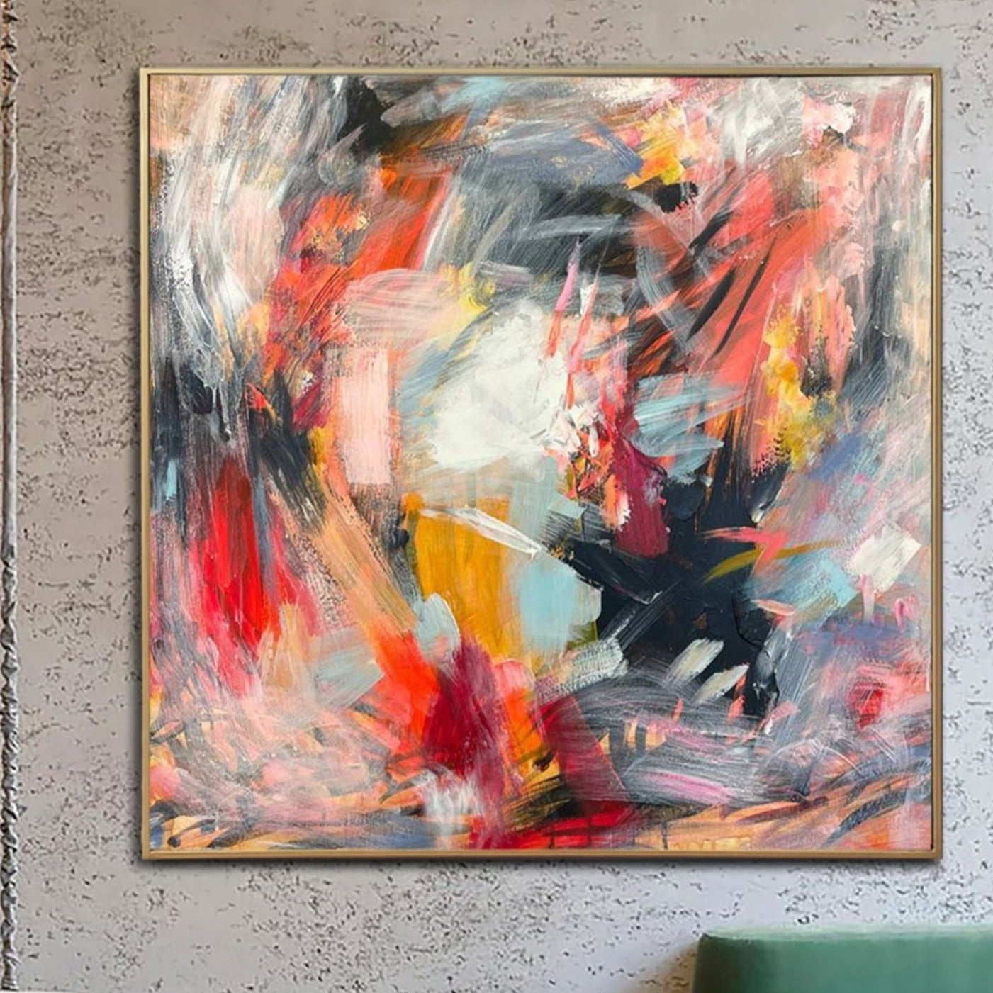 Large Original Abstract Oil Painting Smoking Woman Wall Art On Canvas