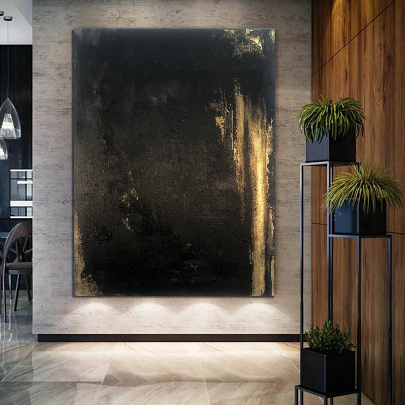 Black abstract painting DARK ROOM